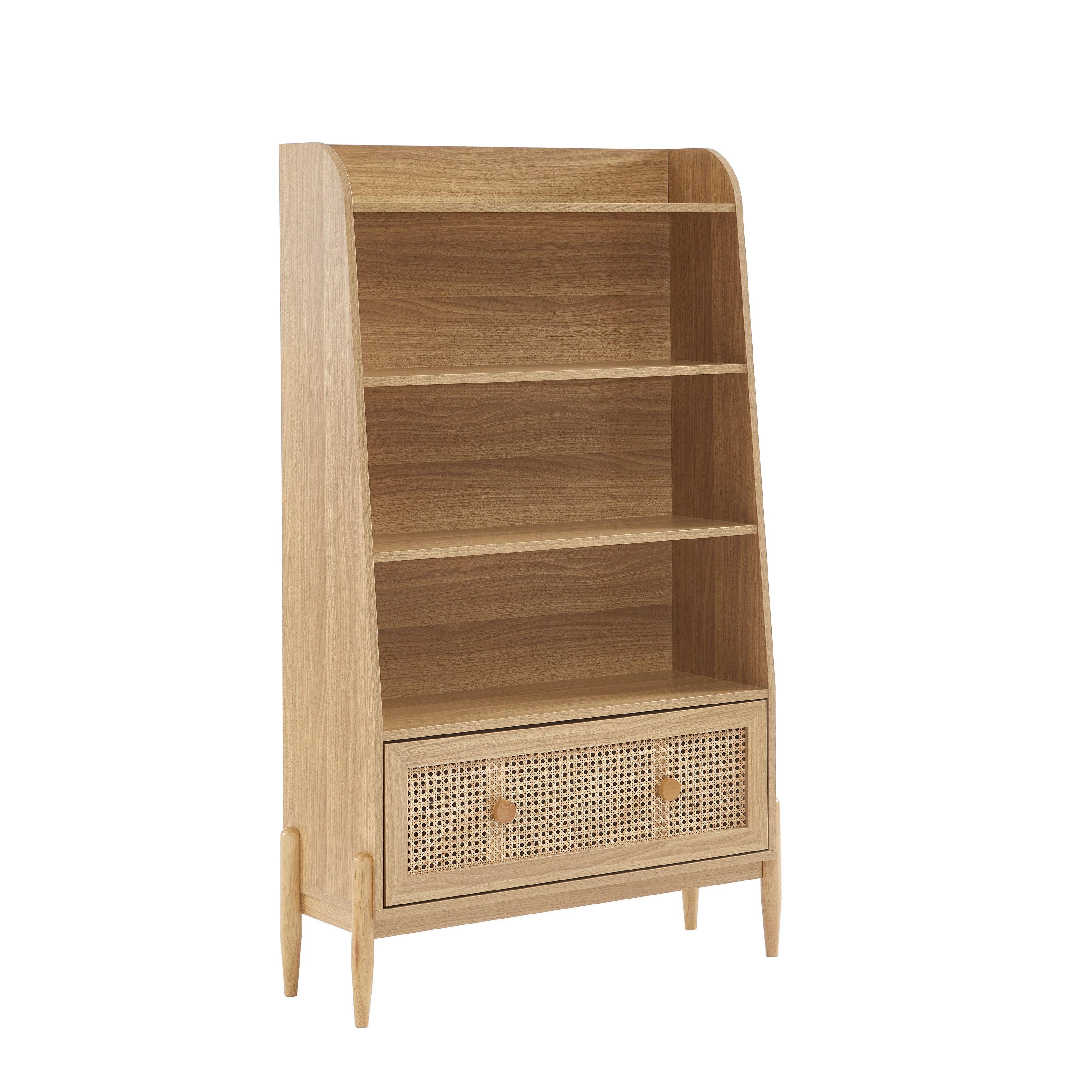PABLO Kids Bookcase with Rattan Cane Detailing