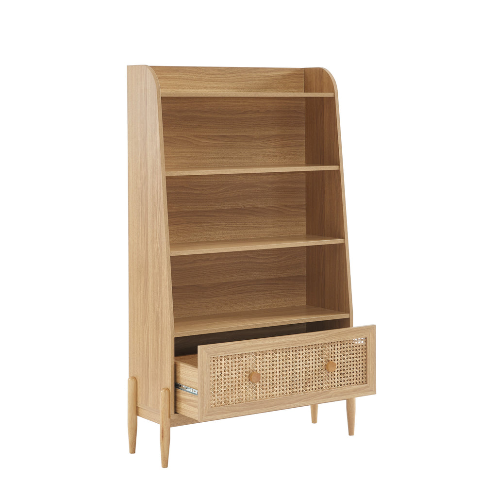PABLO Kids Bookcase with Rattan Cane Detailing