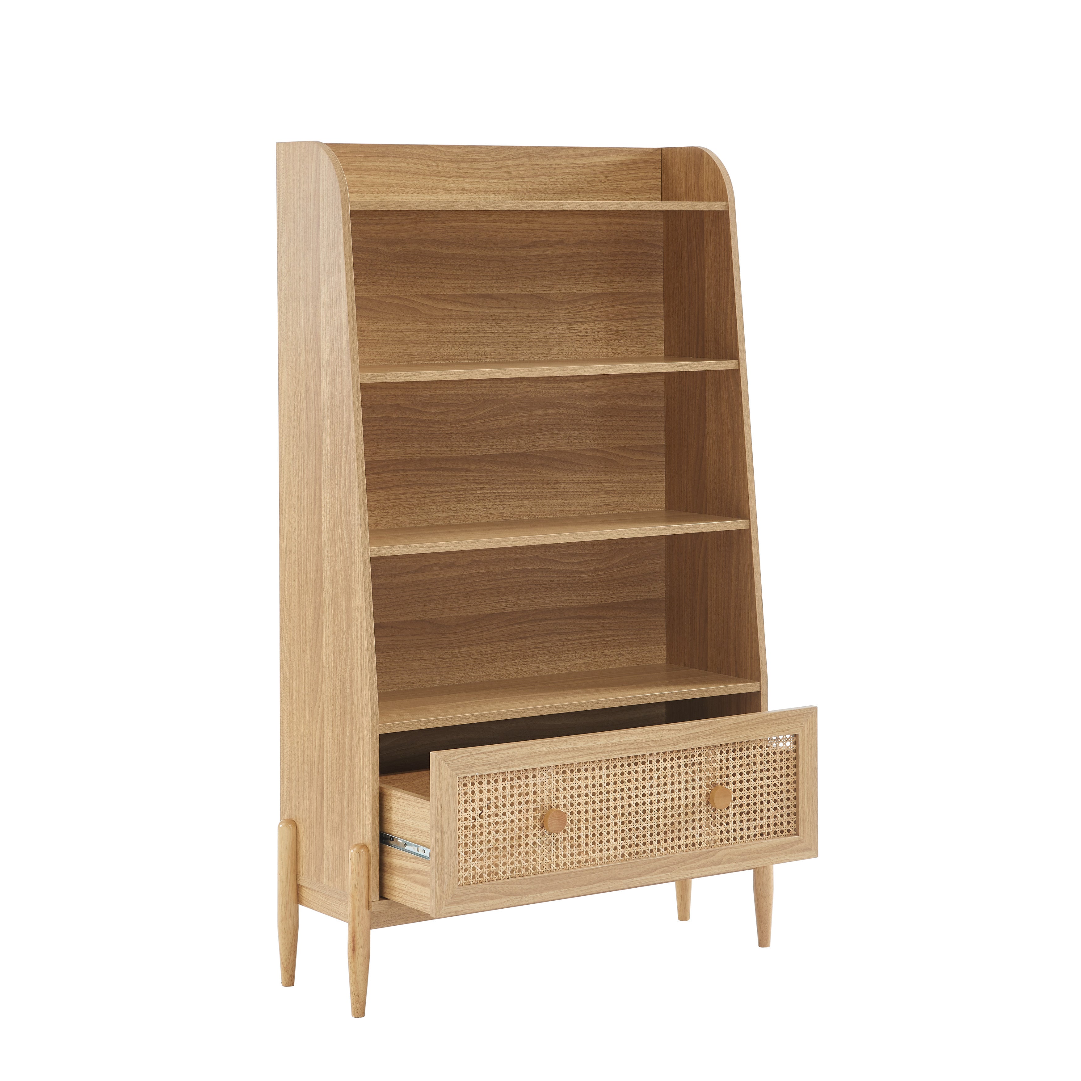PABLO Kids Bookcase with Rattan Cane Detailing