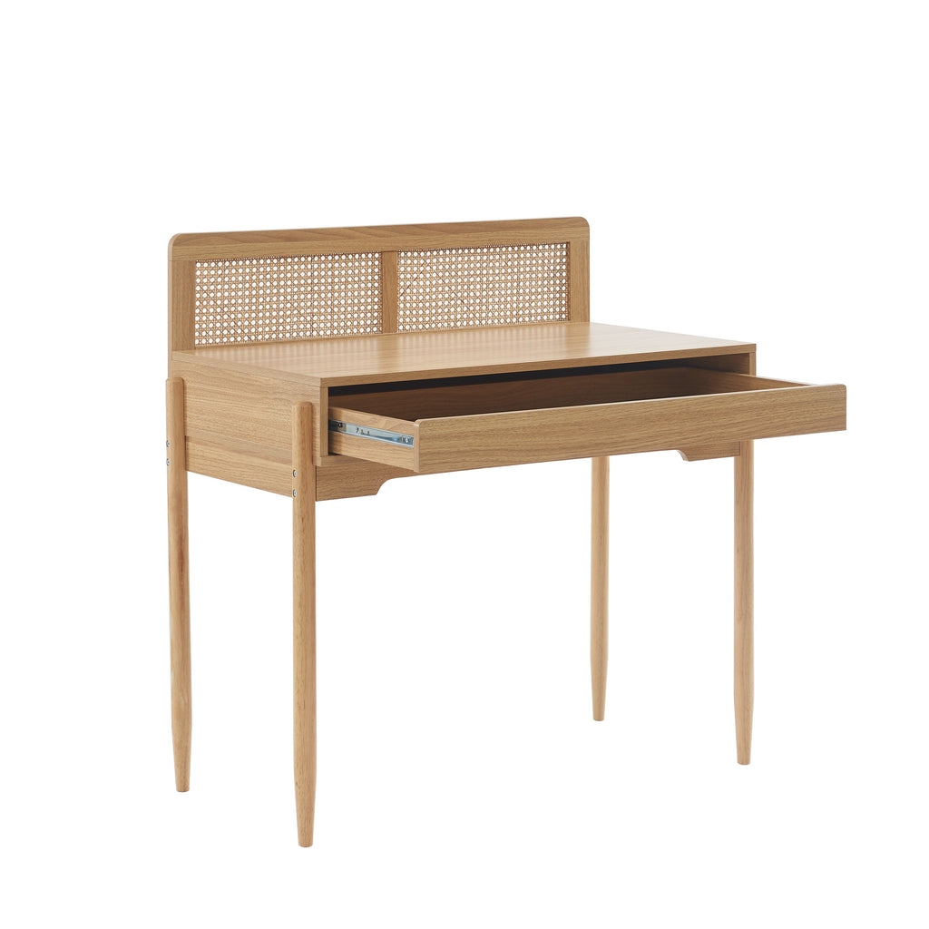 PABLO Kids Desk with Rattan Cane Detailing