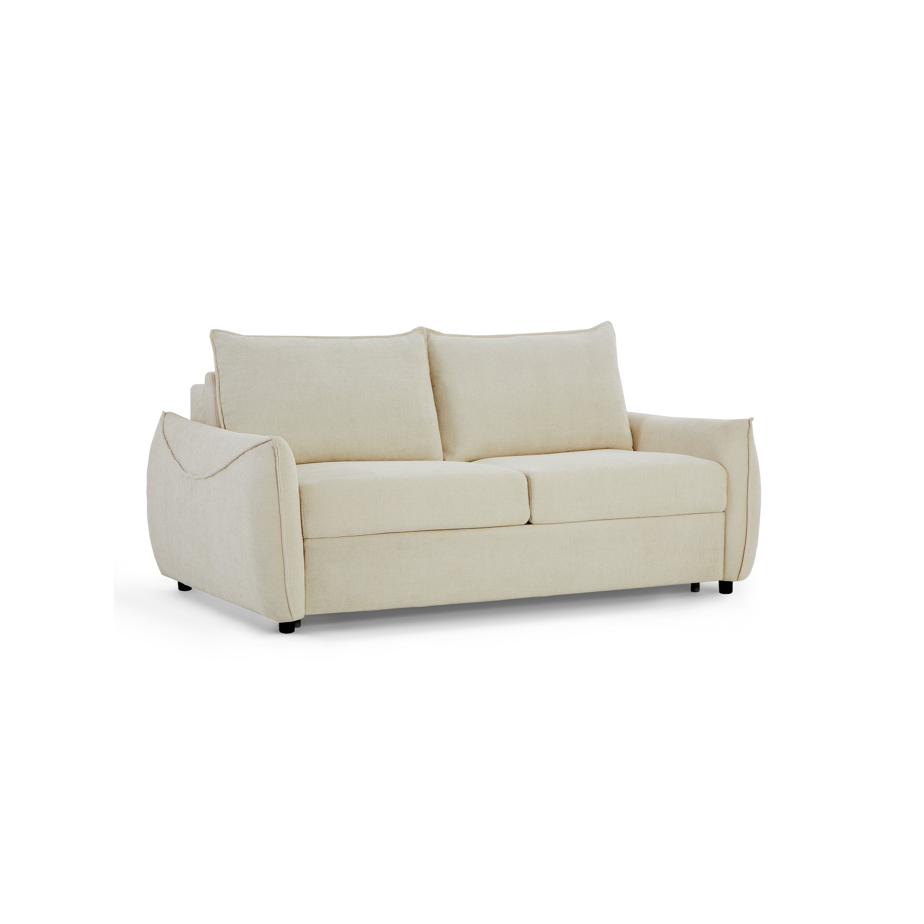 Sofa droit Convertible express PALLA 3 places Fabric chenille Beige