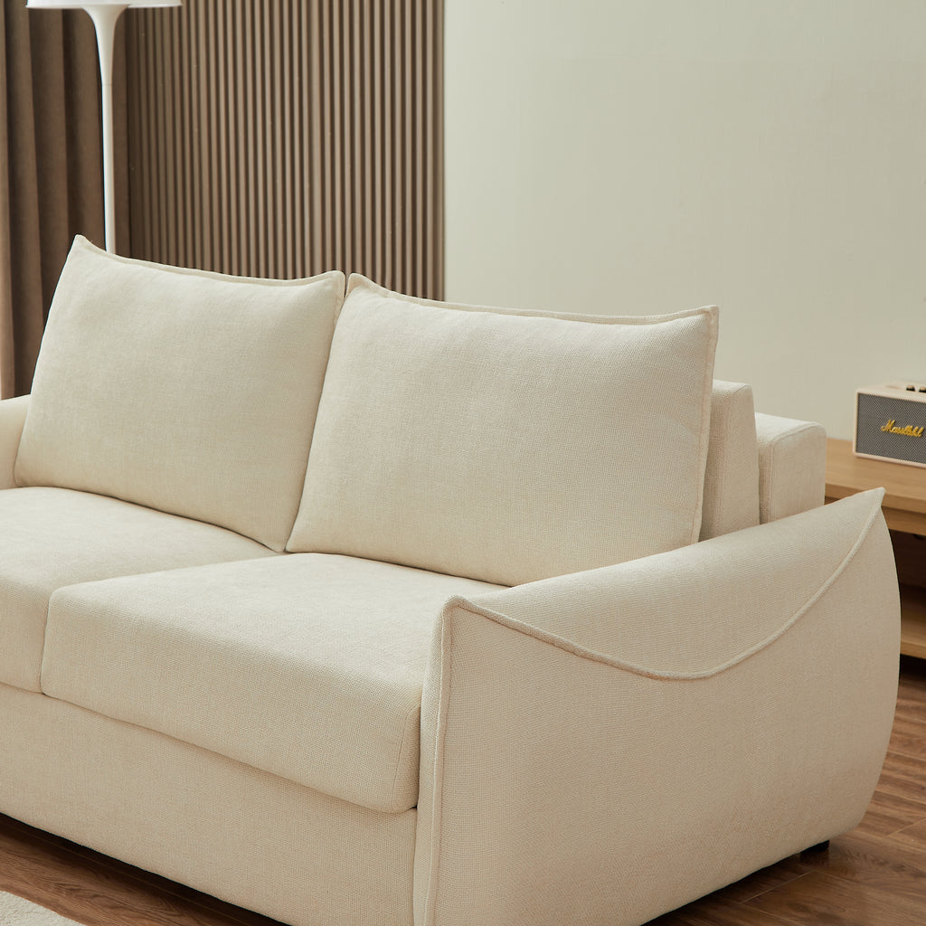 Sofa droit Convertible express PALLA 3 places Fabric chenille Beige