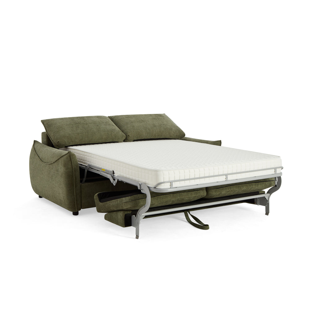 Sofa droit Convertible express PALLA 3 places Fabric chenille Beige