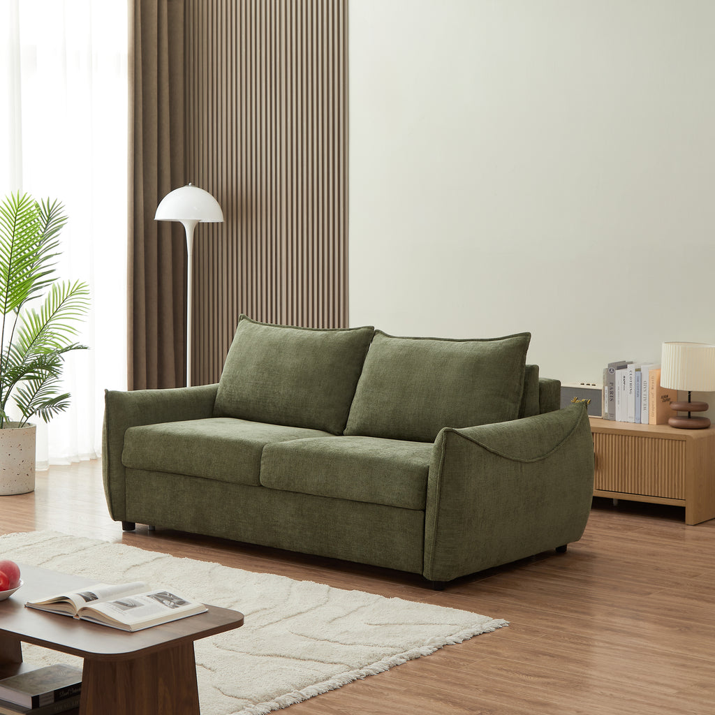 Sofa droit Convertible express PALLA 3 places Fabric chenille Beige