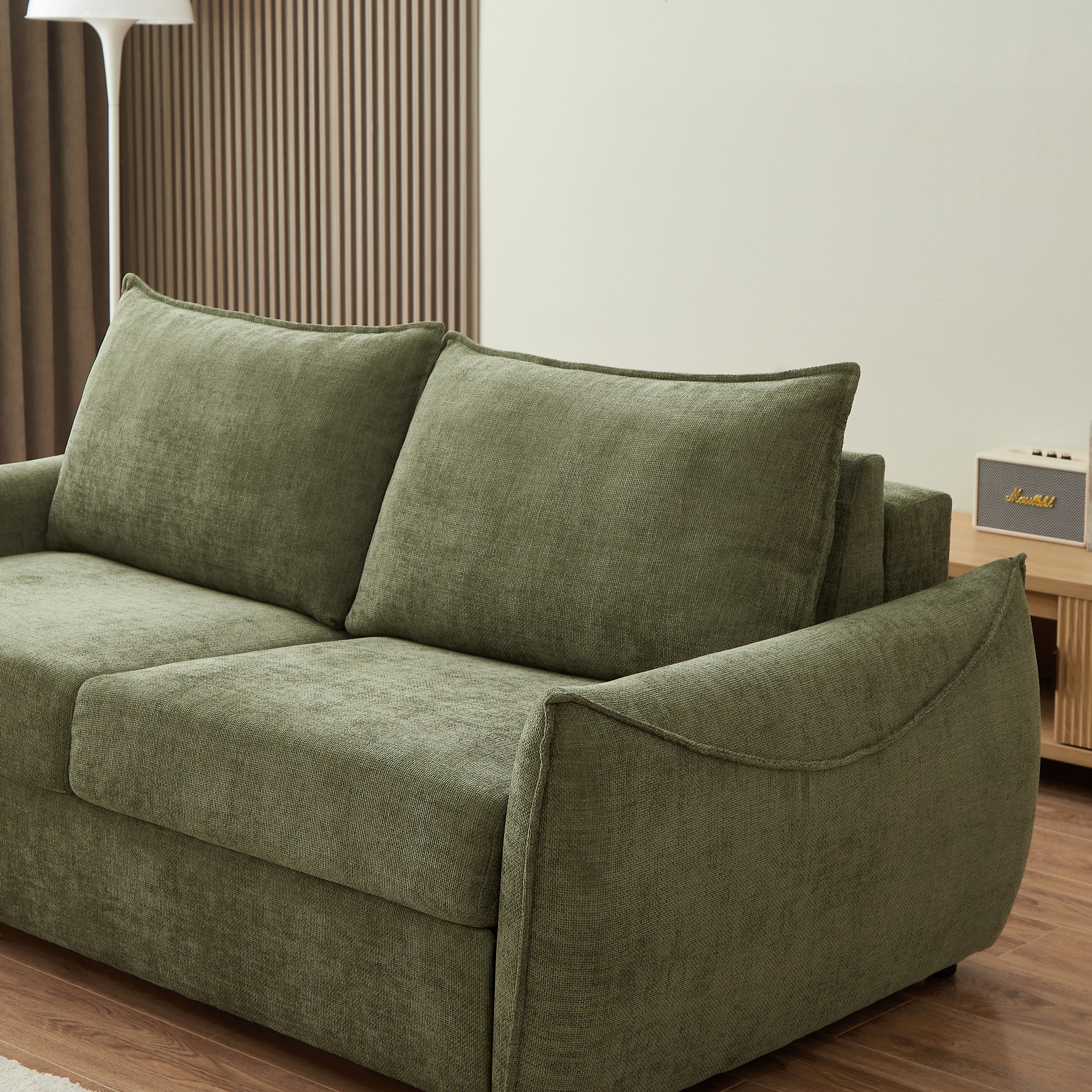 Sofa droit Convertible express PALLA 3 places Fabric chenille Beige