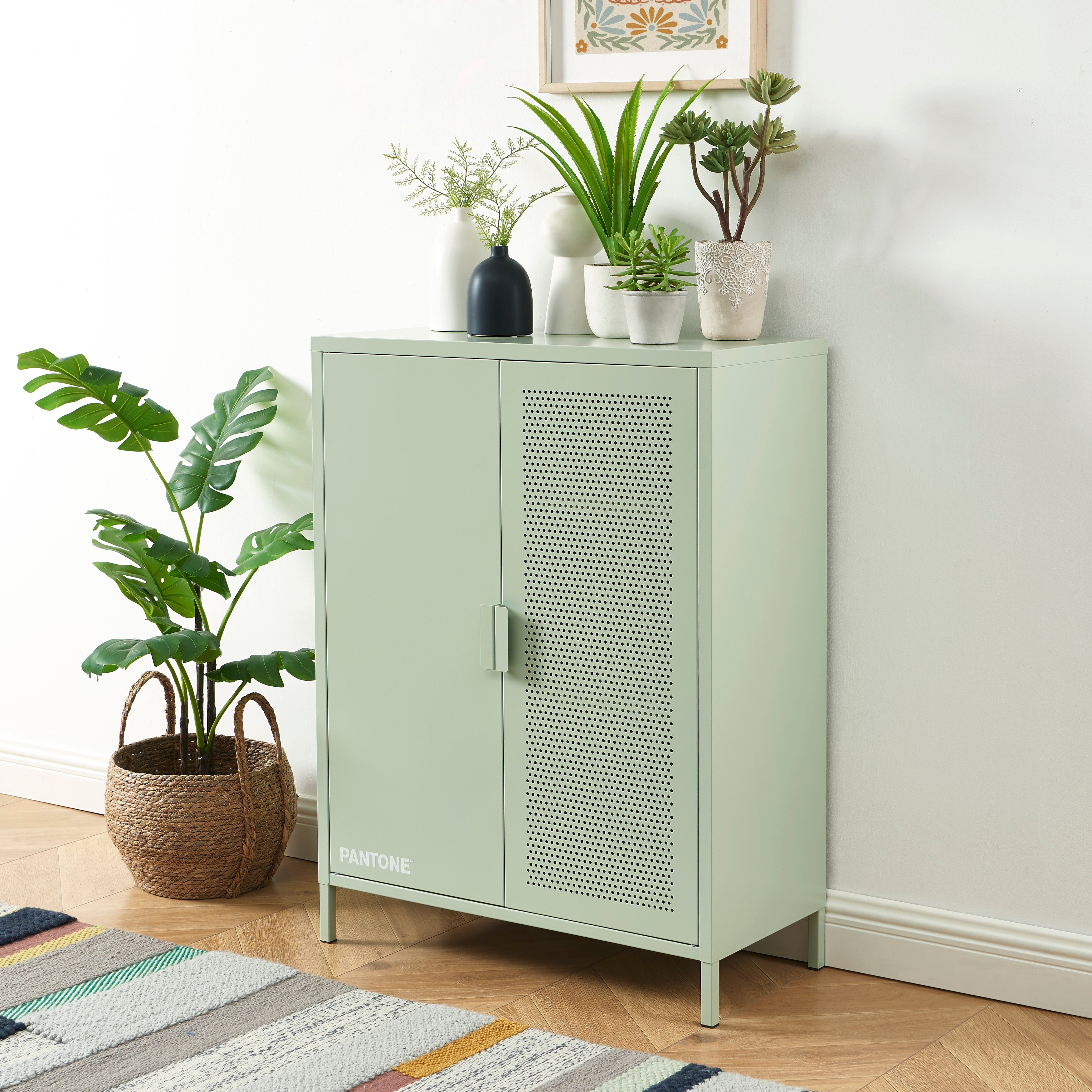 PANTONE® Metal Sideboard – Almond green