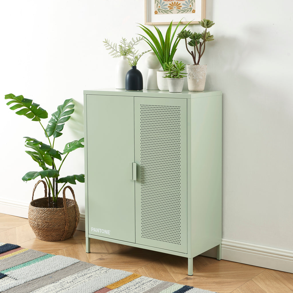 PANTONE® Metal Sideboard – Almond green