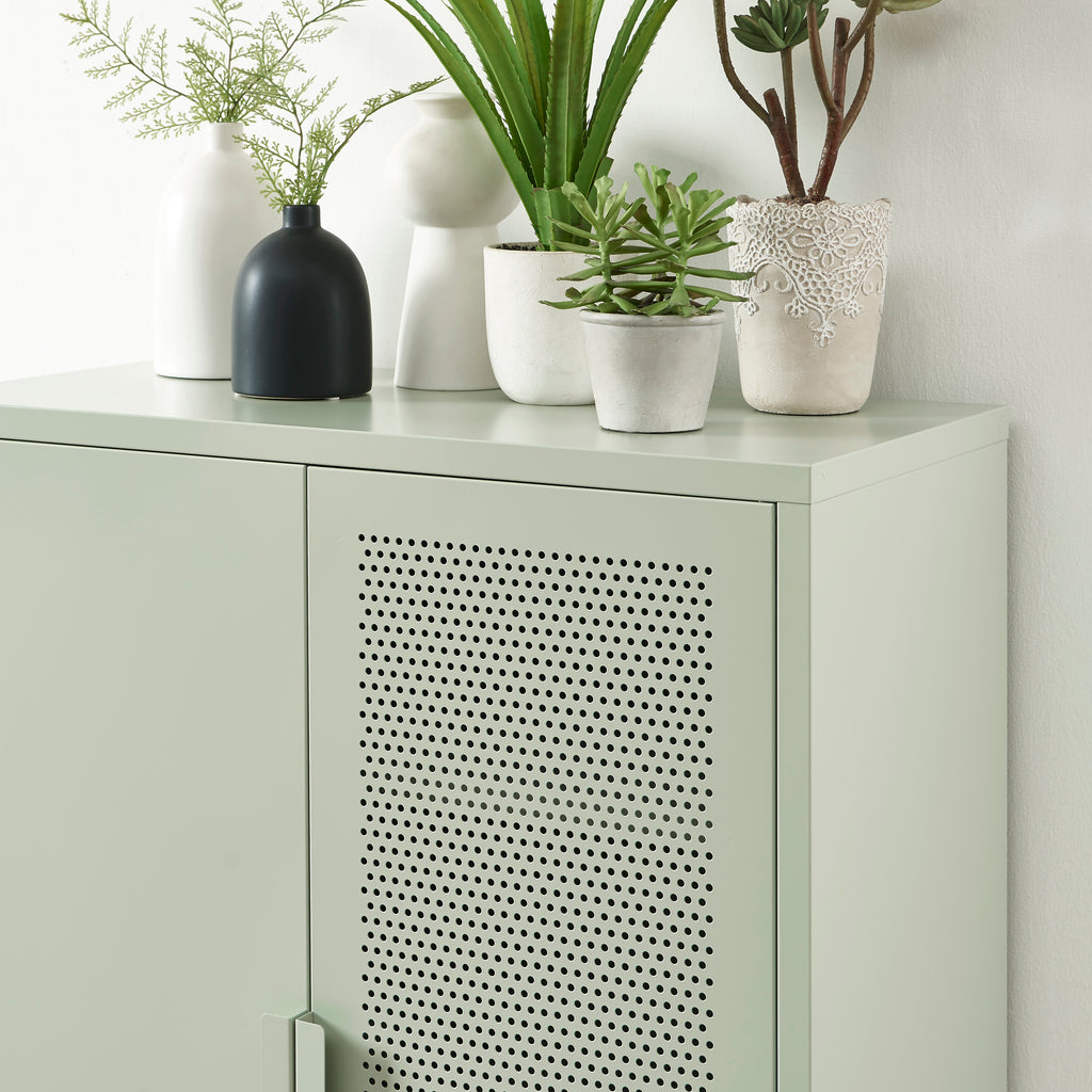 PANTONE® Metal Sideboard – Almond green