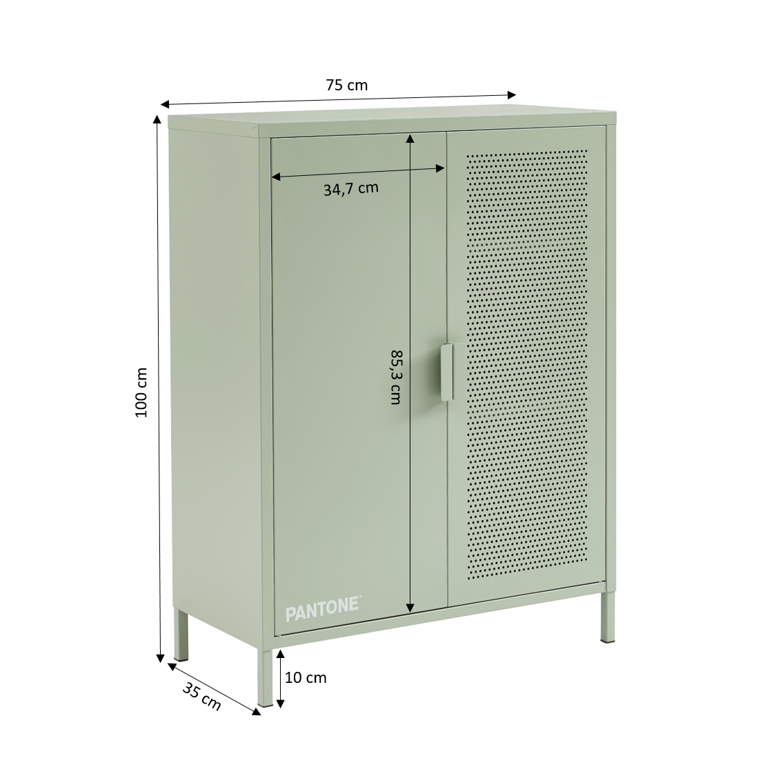 PANTONE® Metal Sideboard – Almond green