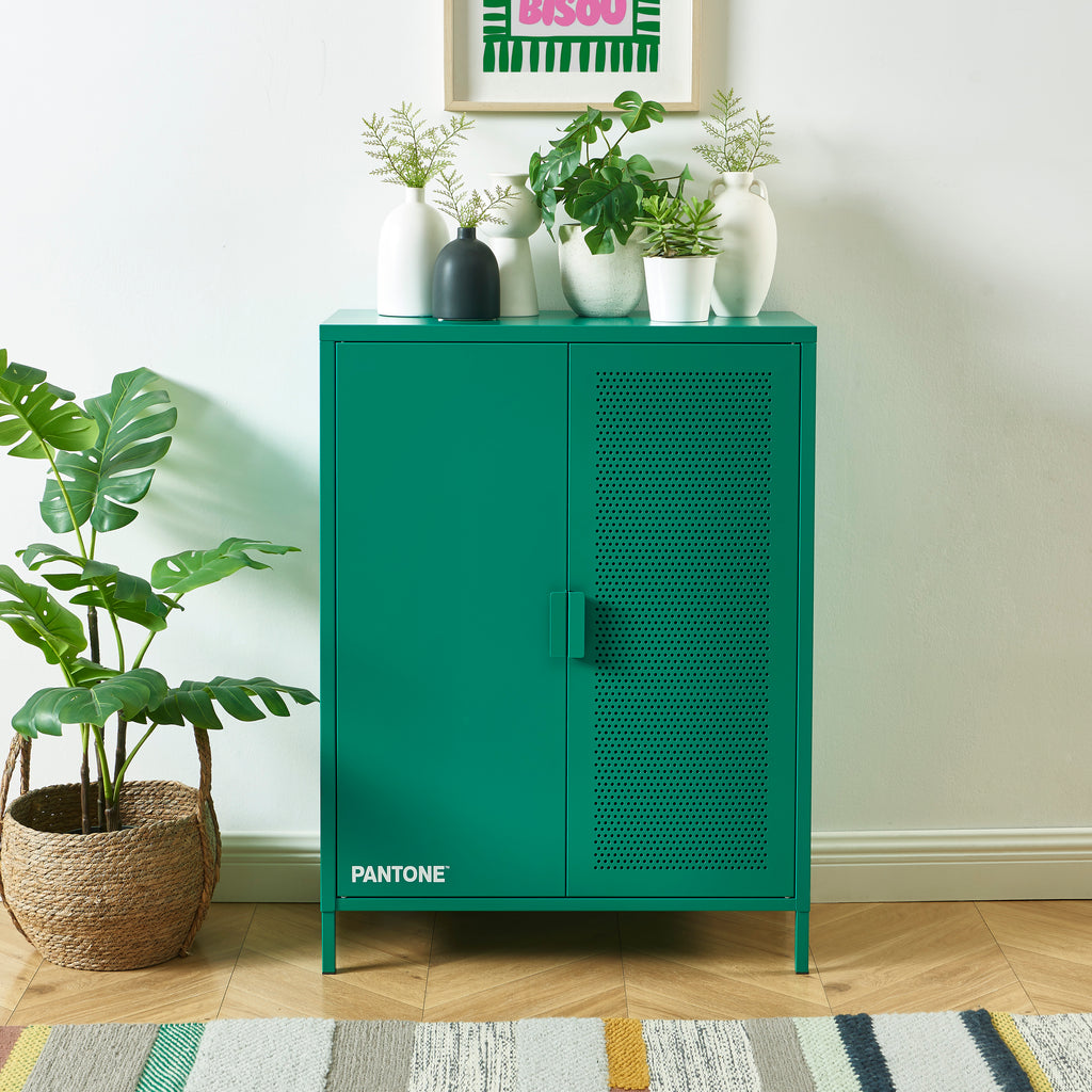 PANTONE® Metal Sideboard – Emerald green