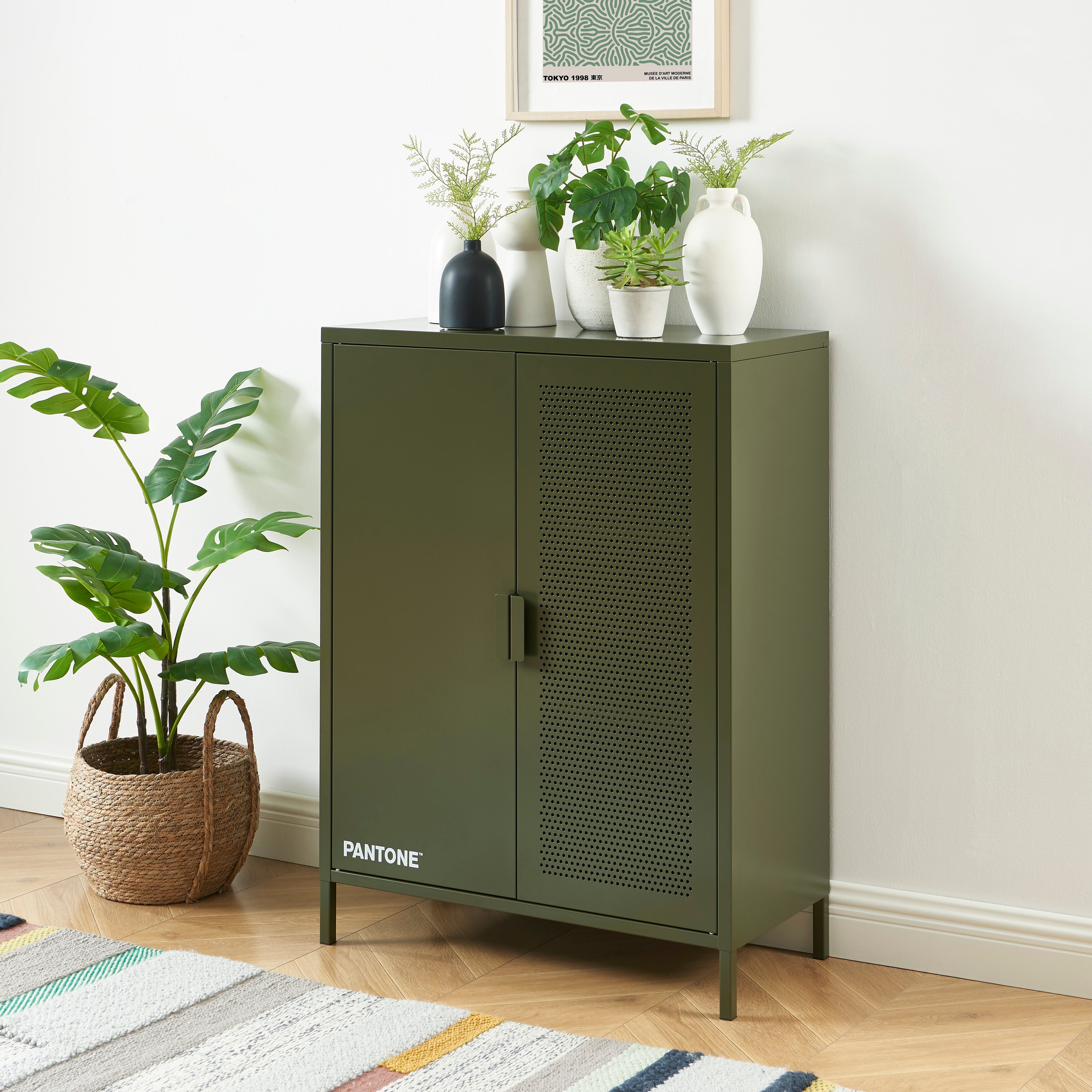 PANTONE® Metal Sideboard – Olive green