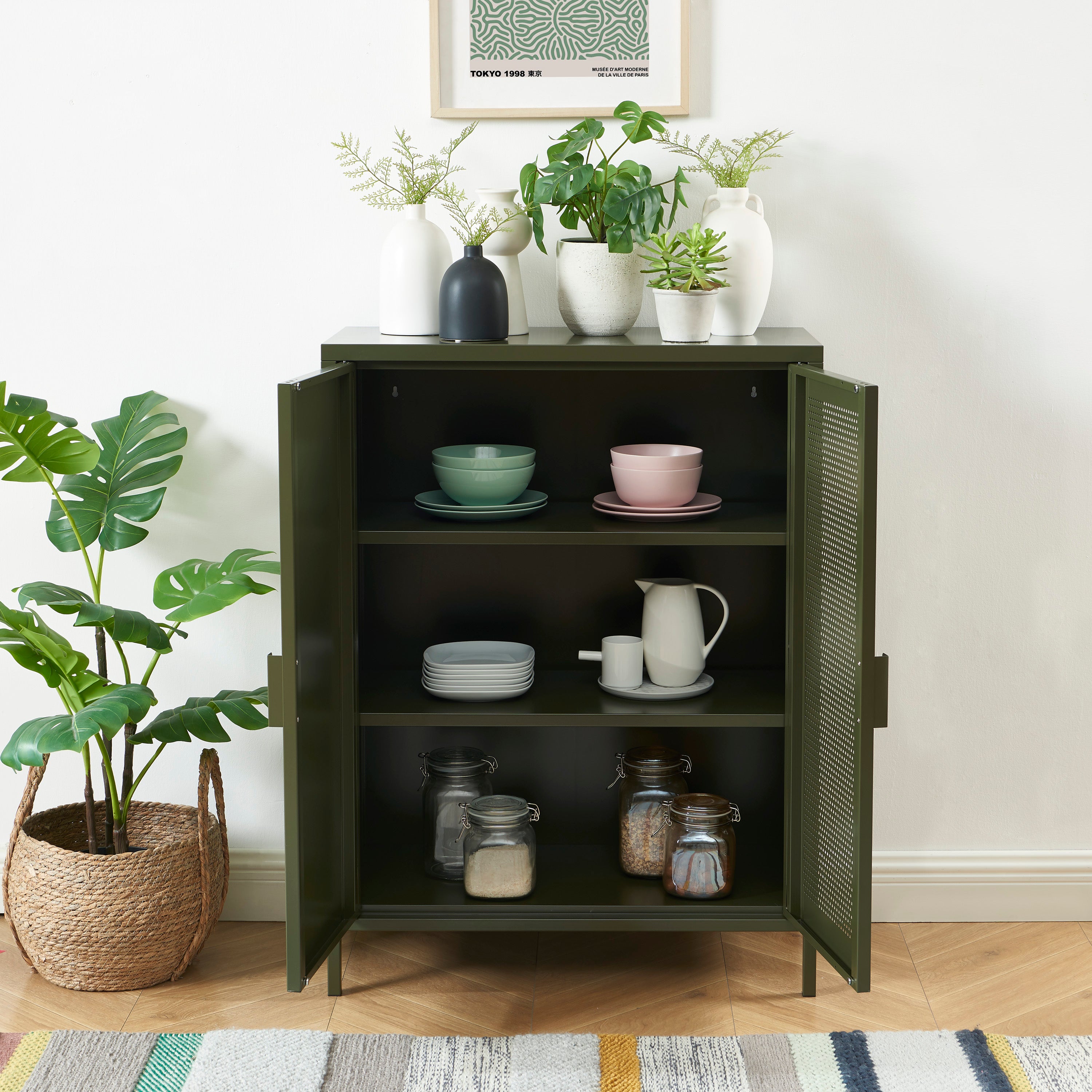 PANTONE® Metal Sideboard – Olive green