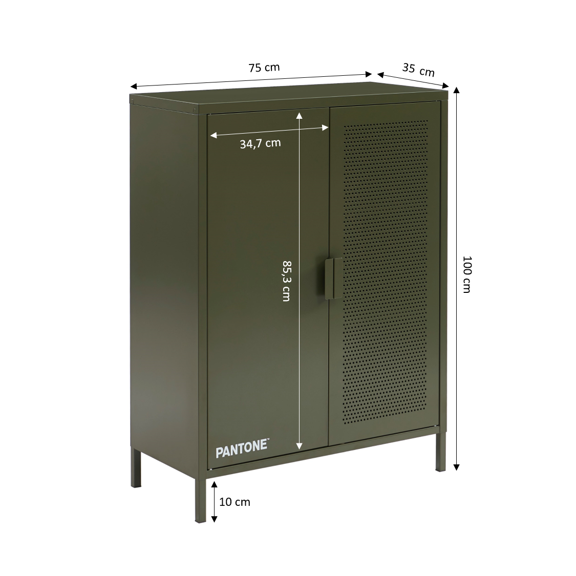 PANTONE® Metal Sideboard – Olive green