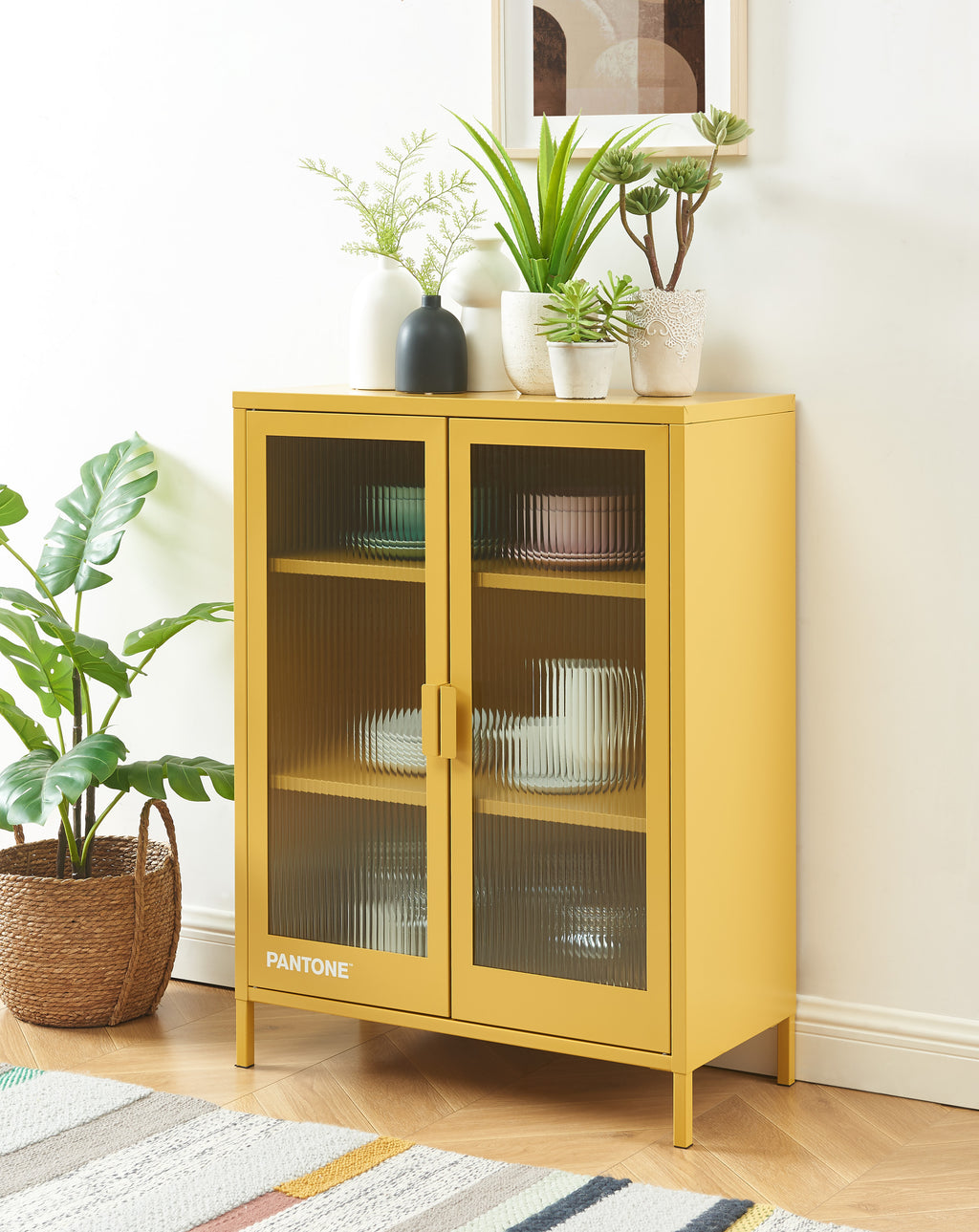 PANTONE® Fluted Glass Sideboard – Mustard