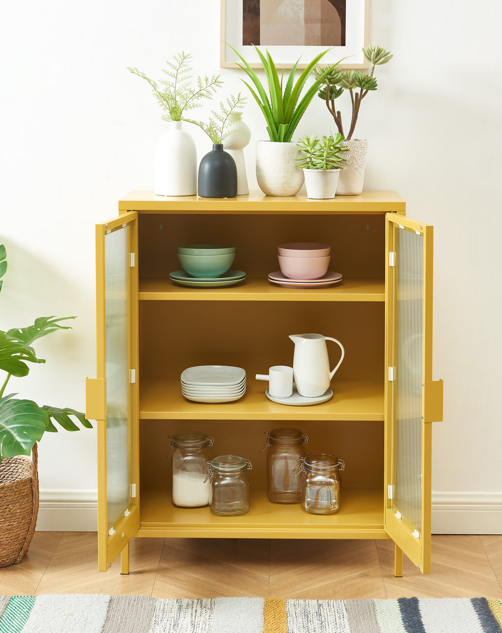 PANTONE® Fluted Glass Sideboard – Mustard