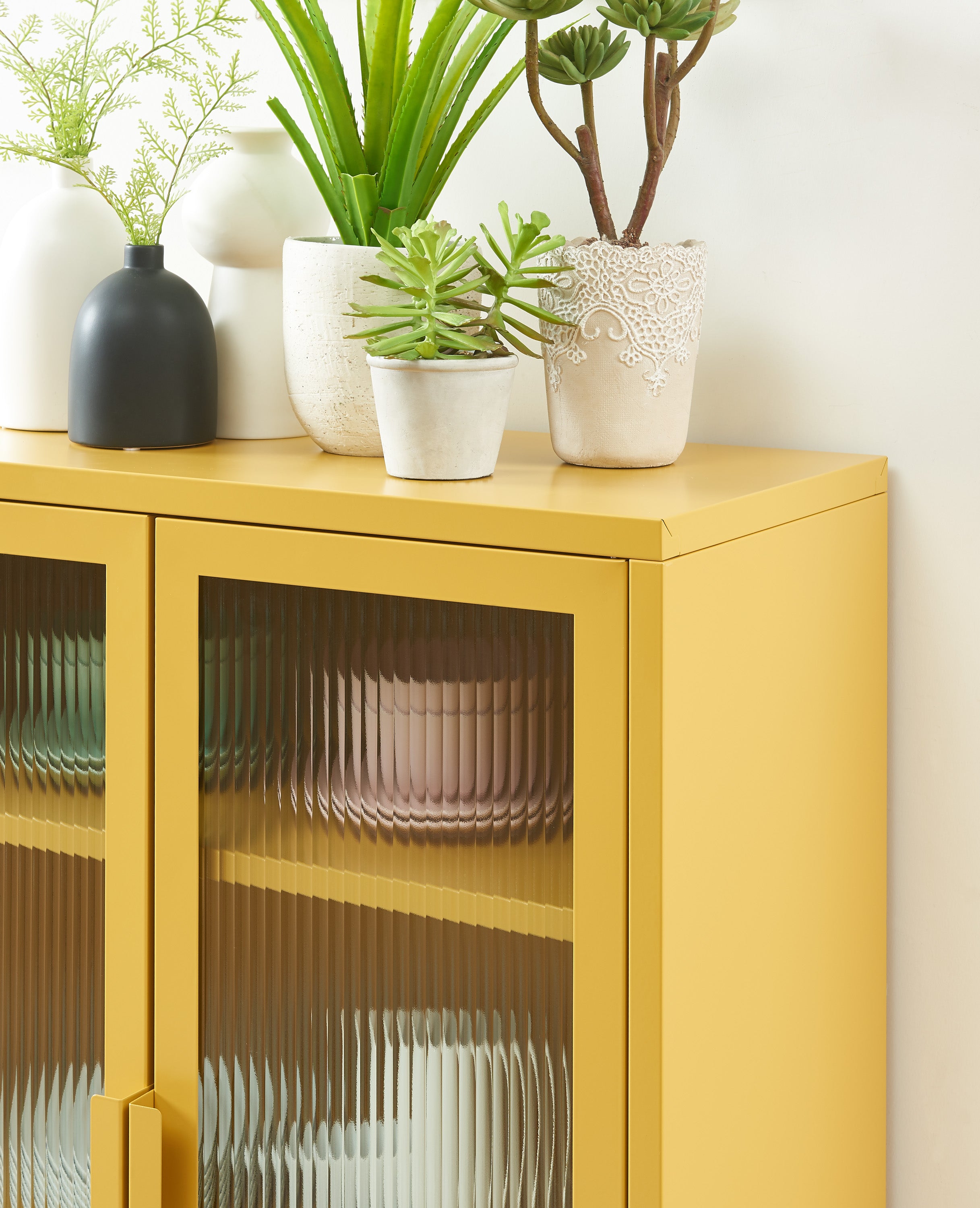 PANTONE® Fluted Glass Sideboard – Mustard