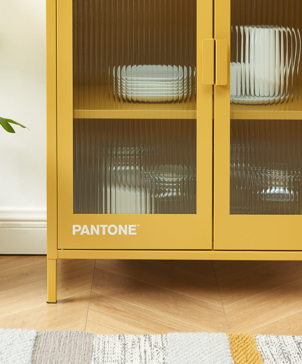 PANTONE® Fluted Glass Sideboard – Mustard