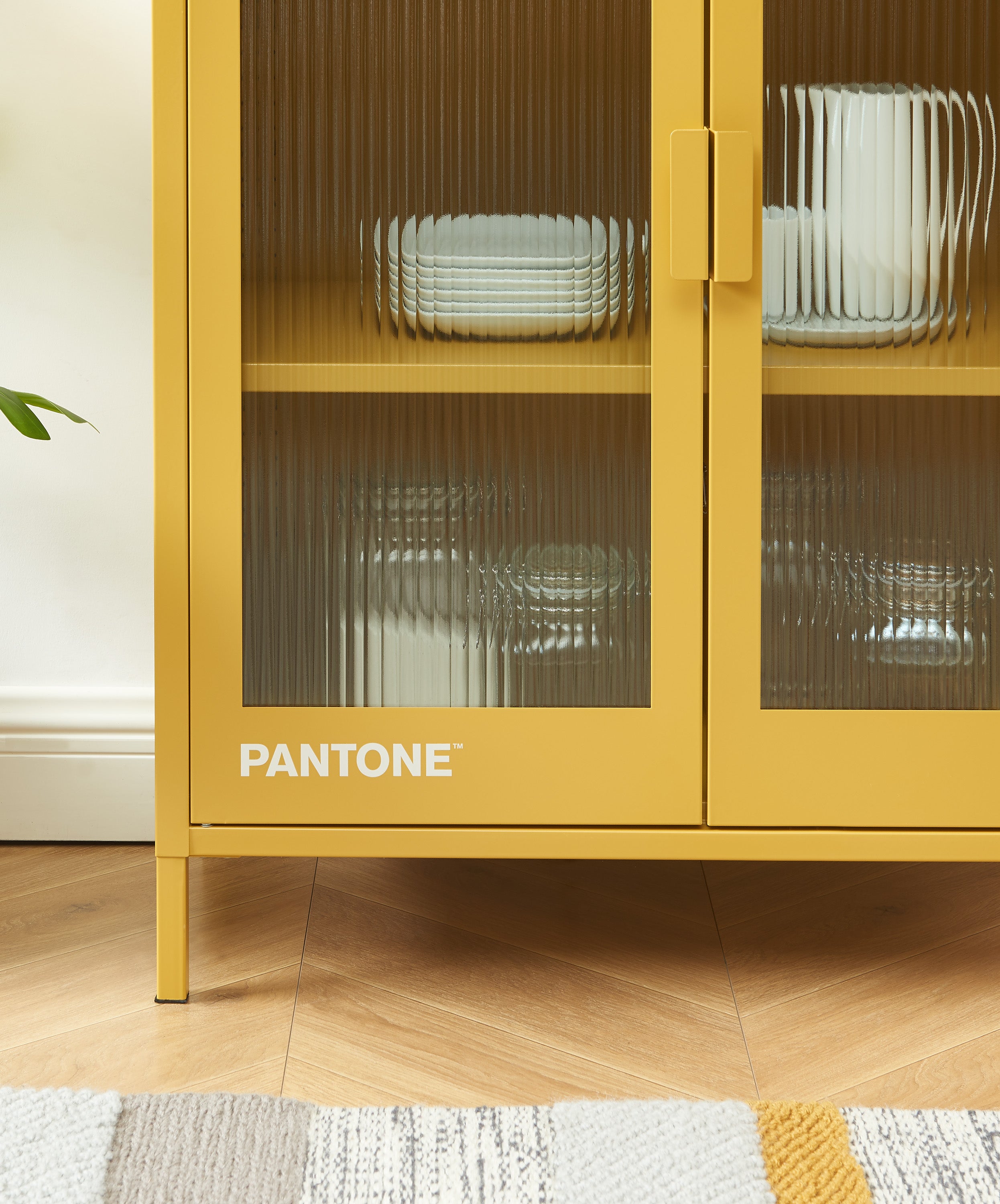 PANTONE® Fluted Glass Sideboard – Mustard