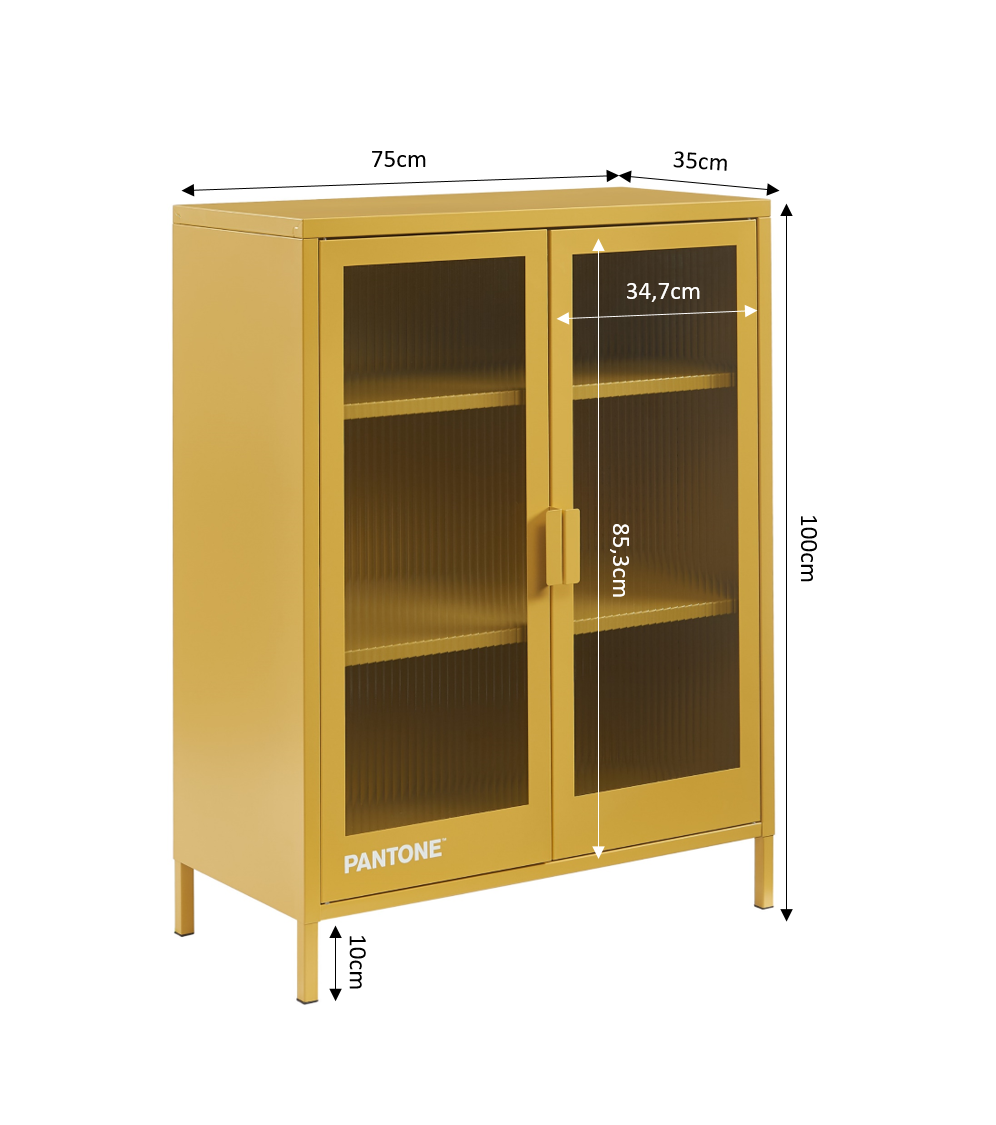 PANTONE® Fluted Glass Sideboard – Mustard