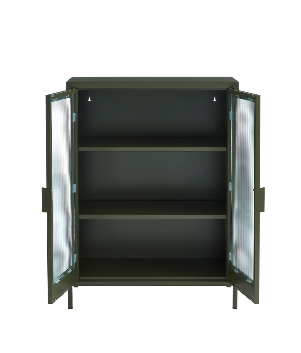 PANTONE® Fluted Glass Sideboard – Olive green