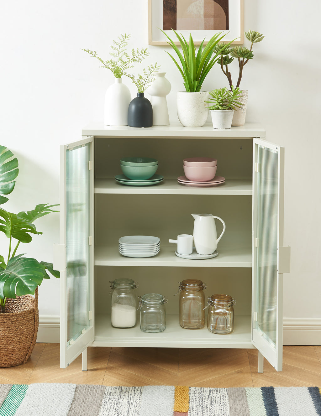 PANTONE® Fluted Glass Sideboard – Sand