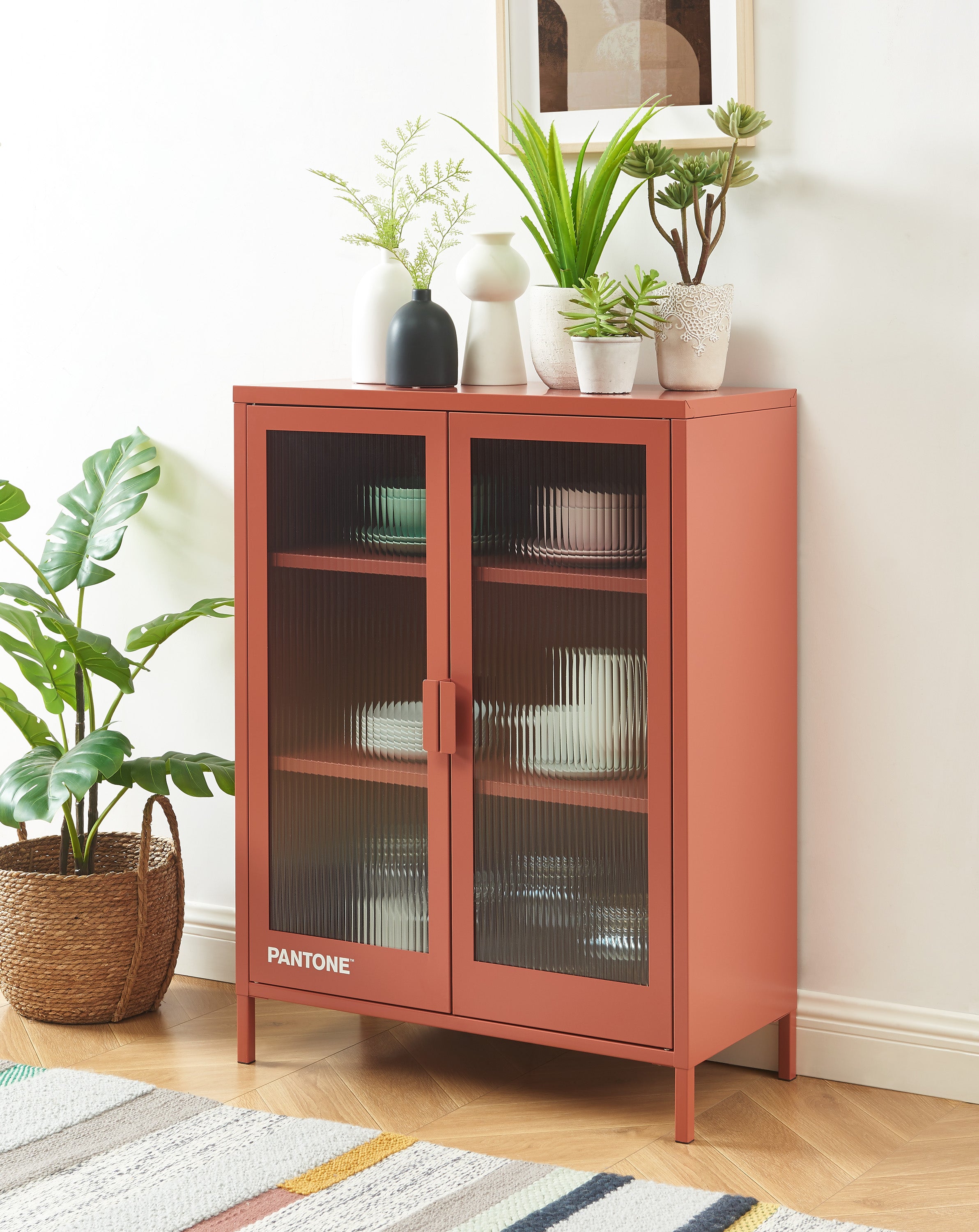 PANTONE® Fluted Glass Sideboard – Terracotta