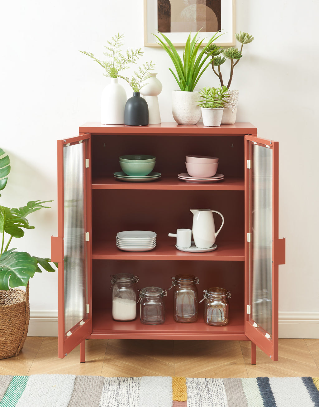 PANTONE® Fluted Glass Sideboard – Terracotta