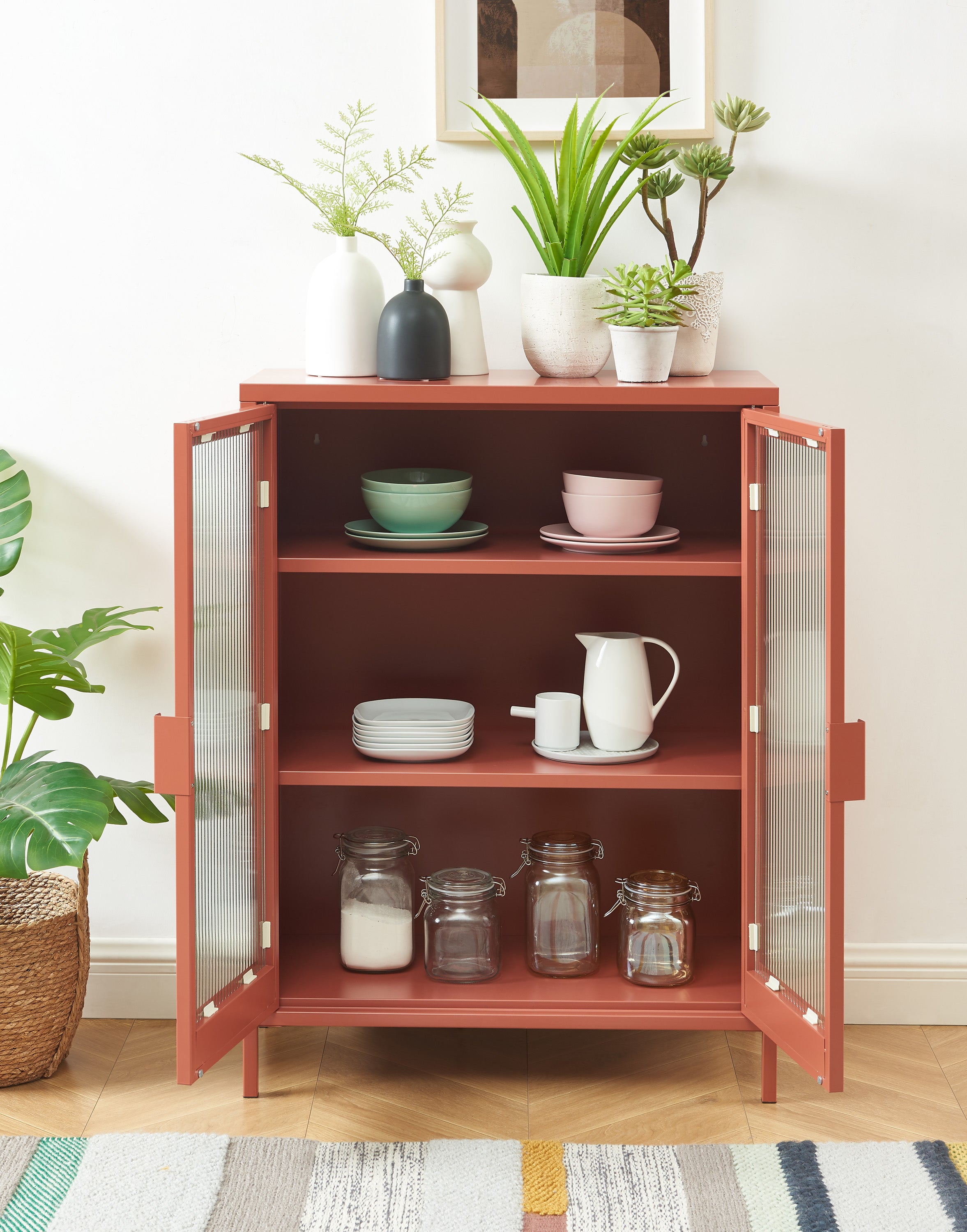 PANTONE® Fluted Glass Sideboard – Terracotta
