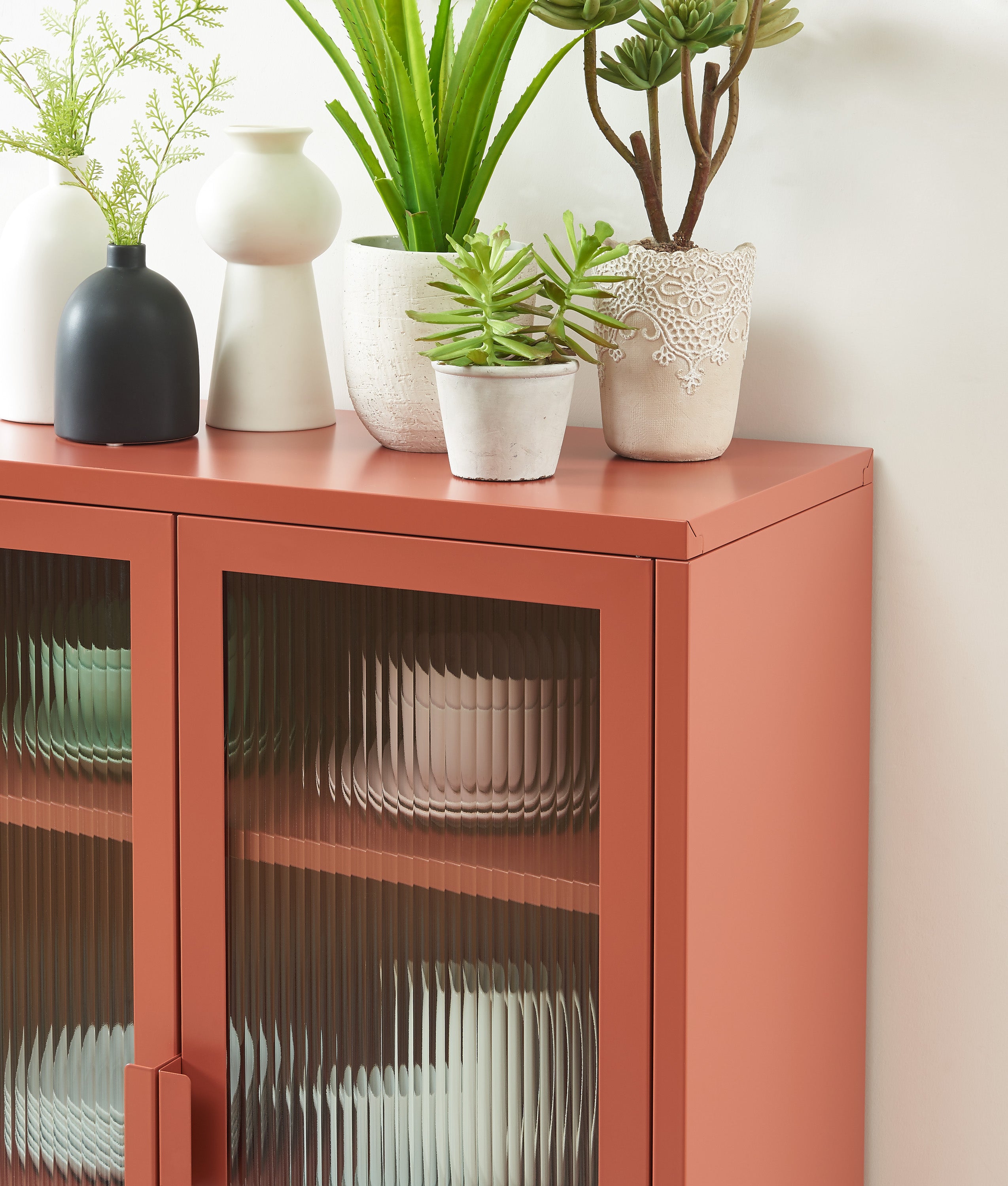 PANTONE® Fluted Glass Sideboard – Terracotta
