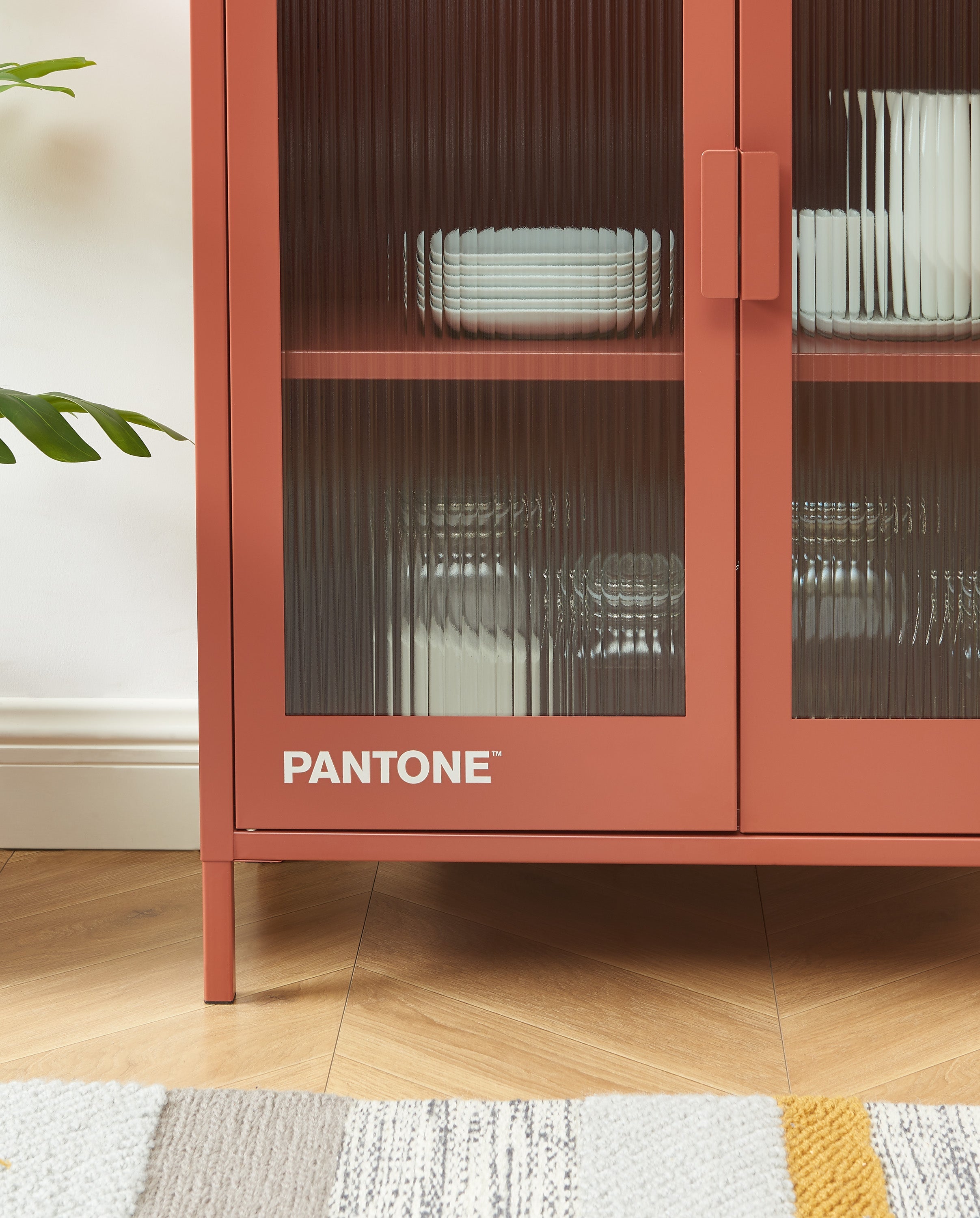 PANTONE® Fluted Glass Sideboard – Terracotta