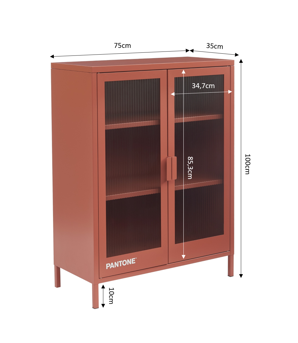 PANTONE® Fluted Glass Sideboard – Terracotta