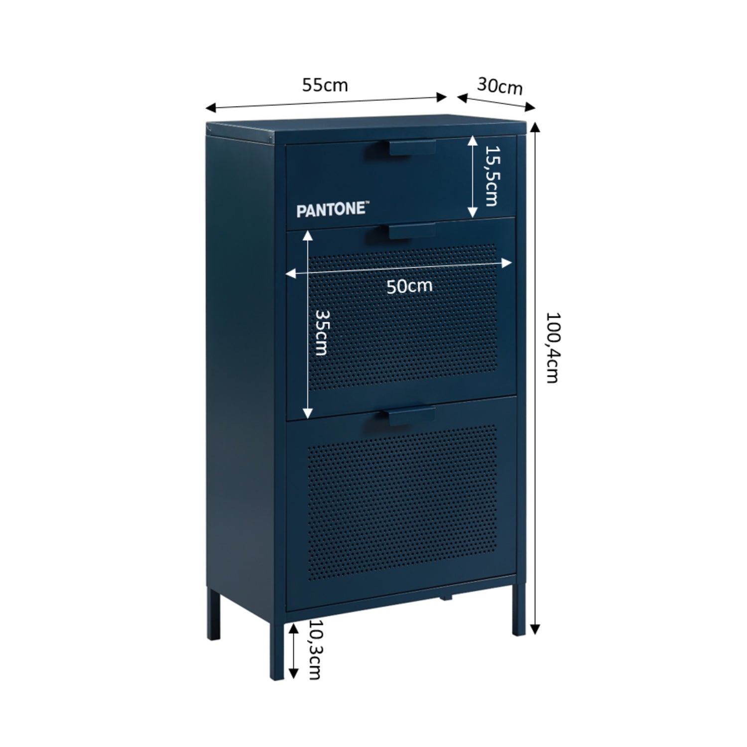 PANTONE® Metal Shoe Cabinet – Midnight blue