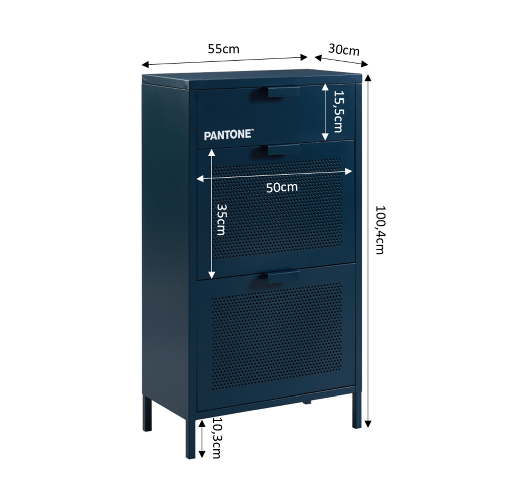 PANTONE® Metal Shoe Cabinet – Midnight blue