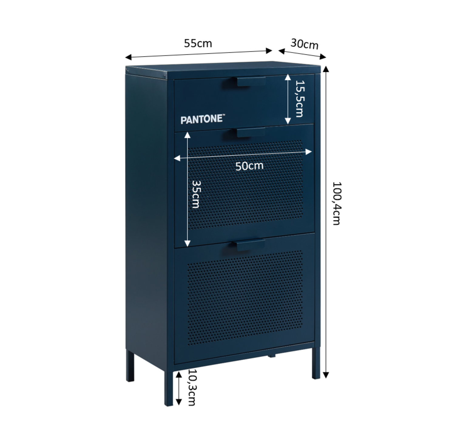 PANTONE® Metal Shoe Cabinet – Midnight blue