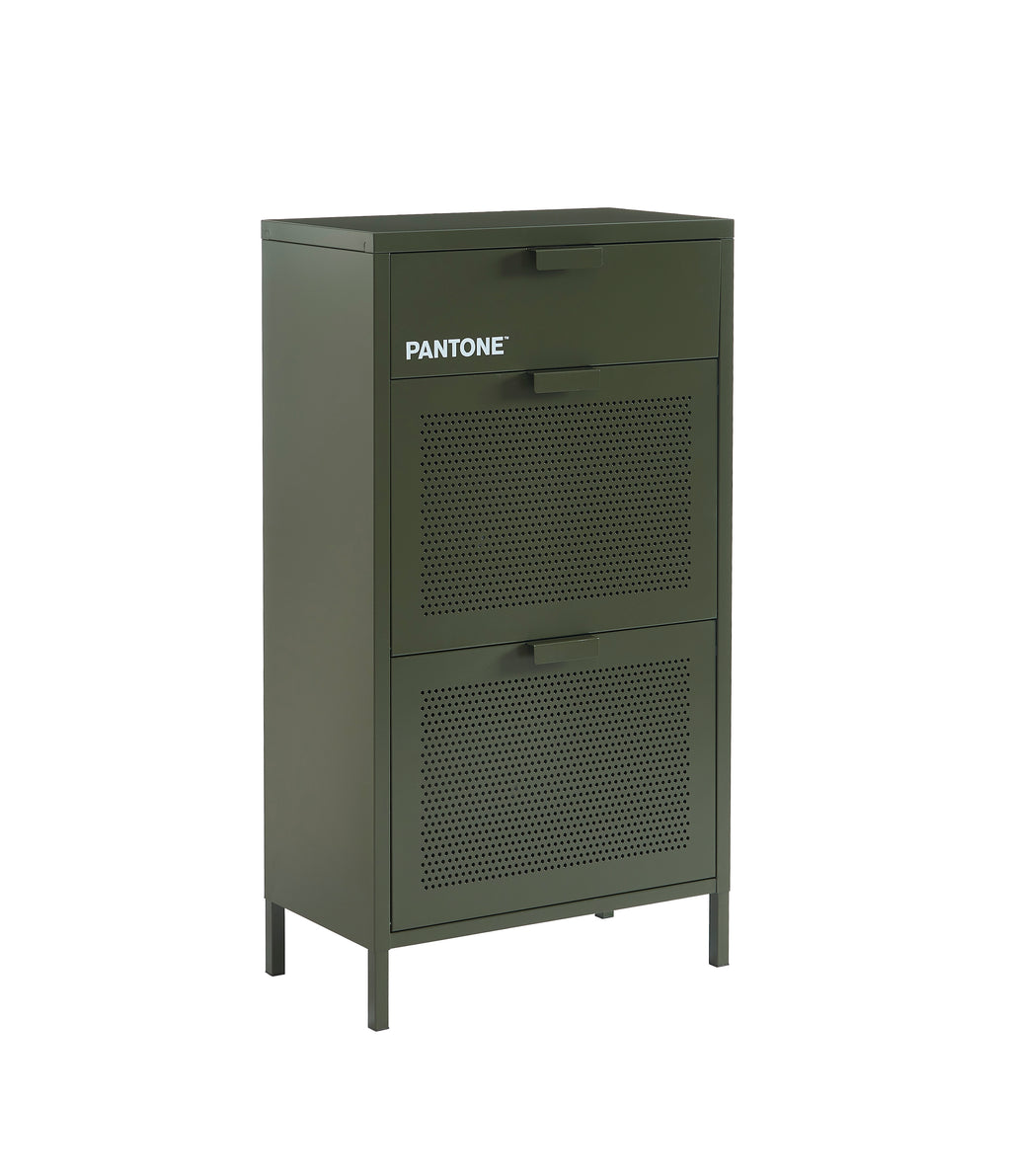 PANTONE® Metal Shoe Cabinet – Olive green