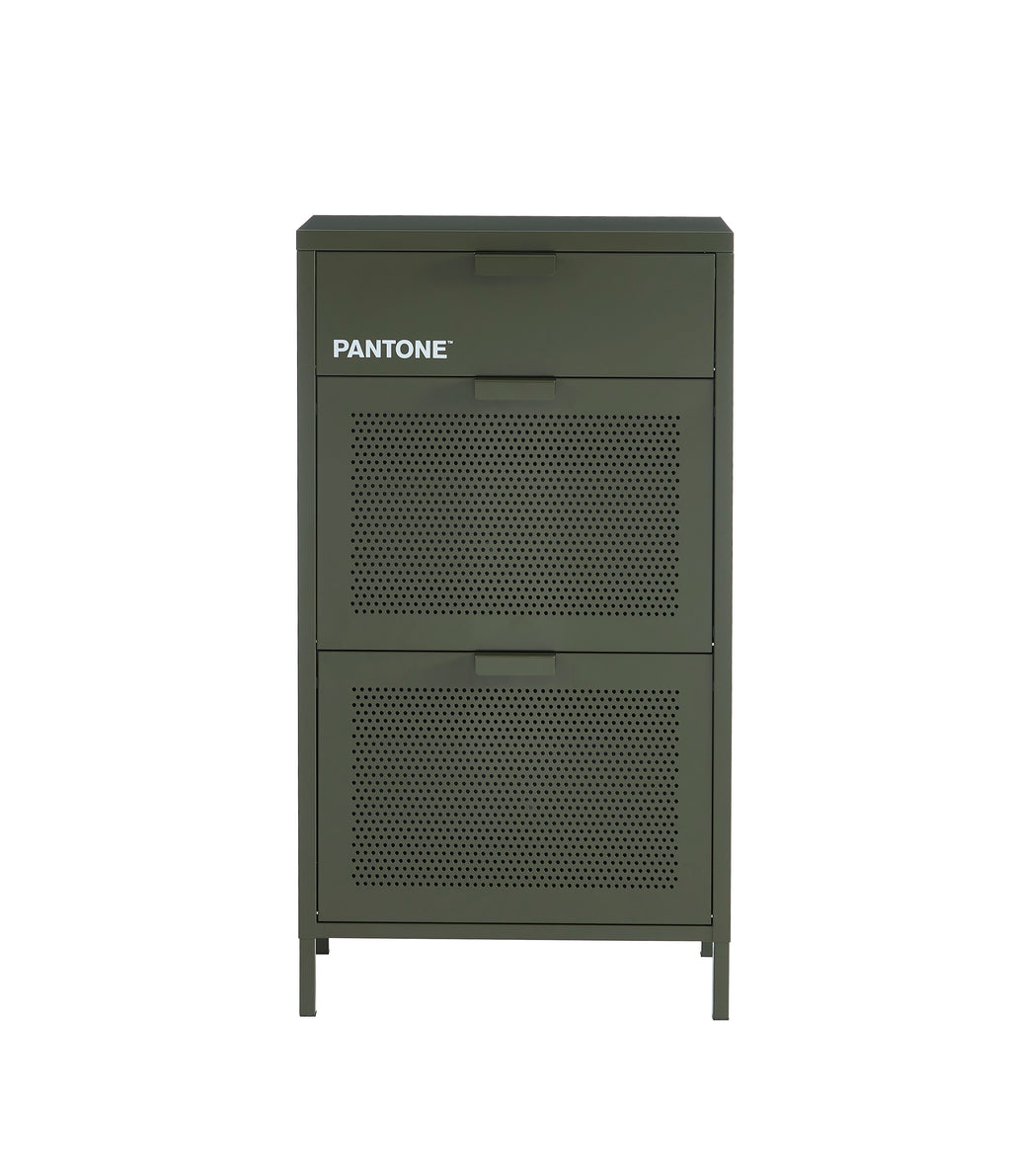 PANTONE® Metal Shoe Cabinet – Olive green