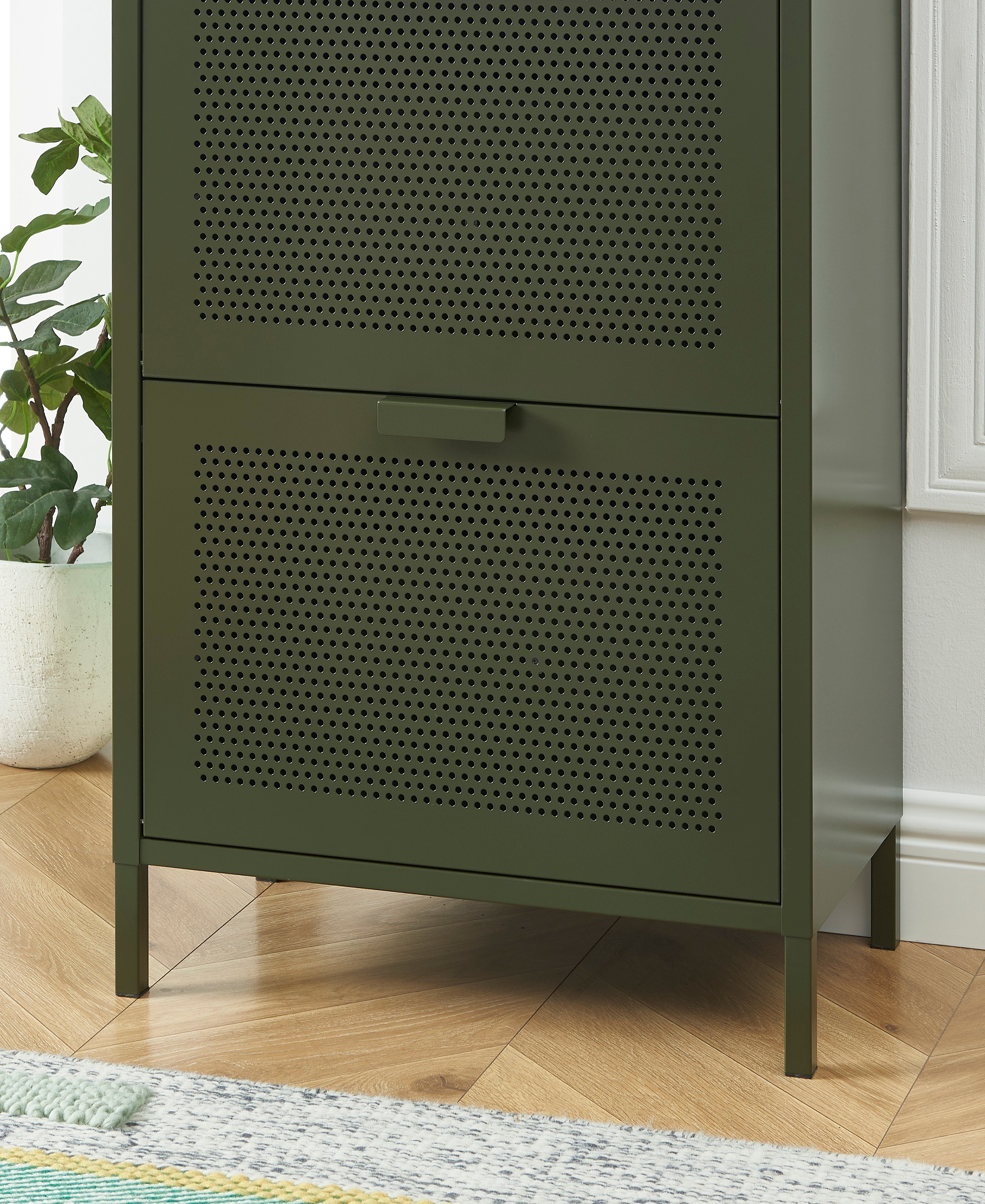 PANTONE® Metal Shoe Cabinet – Olive green