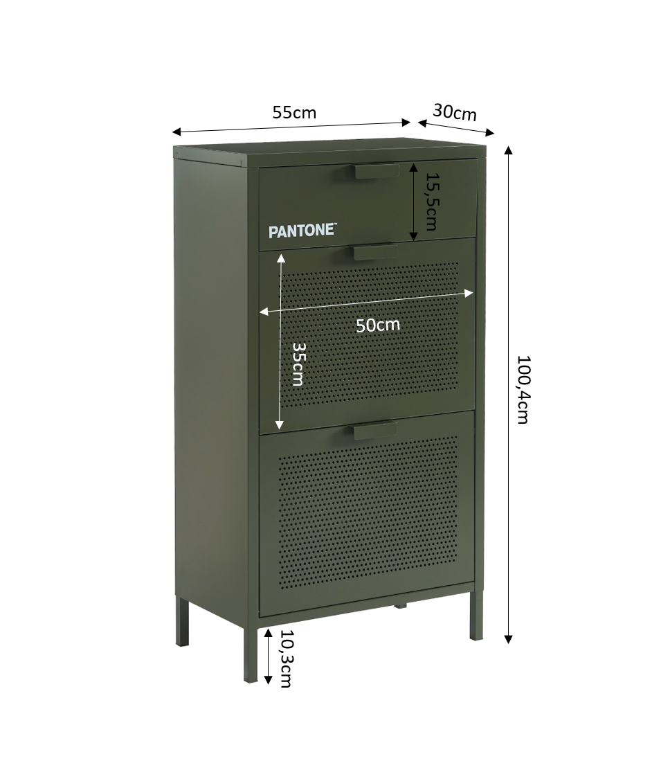 PANTONE® Metal Shoe Cabinet – Olive green