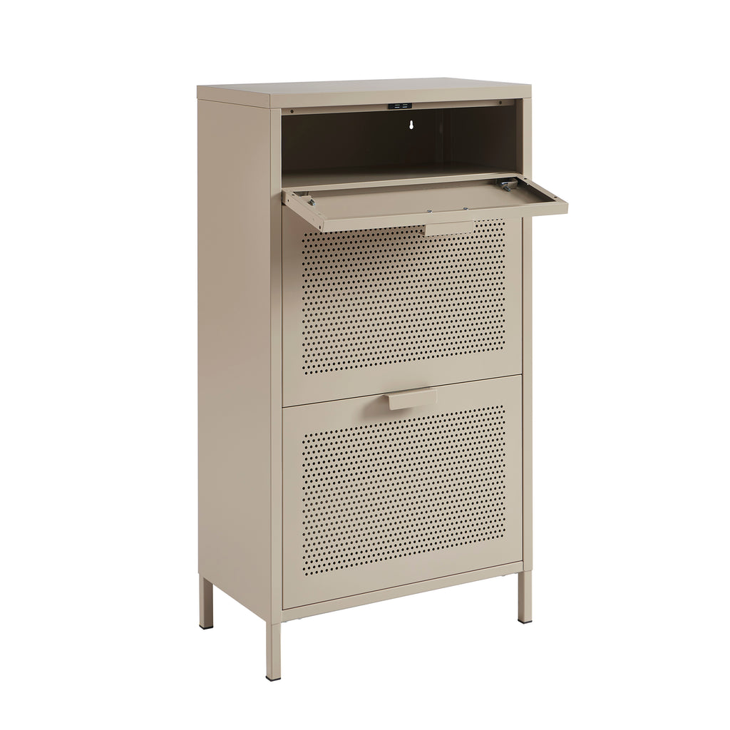 PANTONE® Metal Shoe Cabinet – Taupe