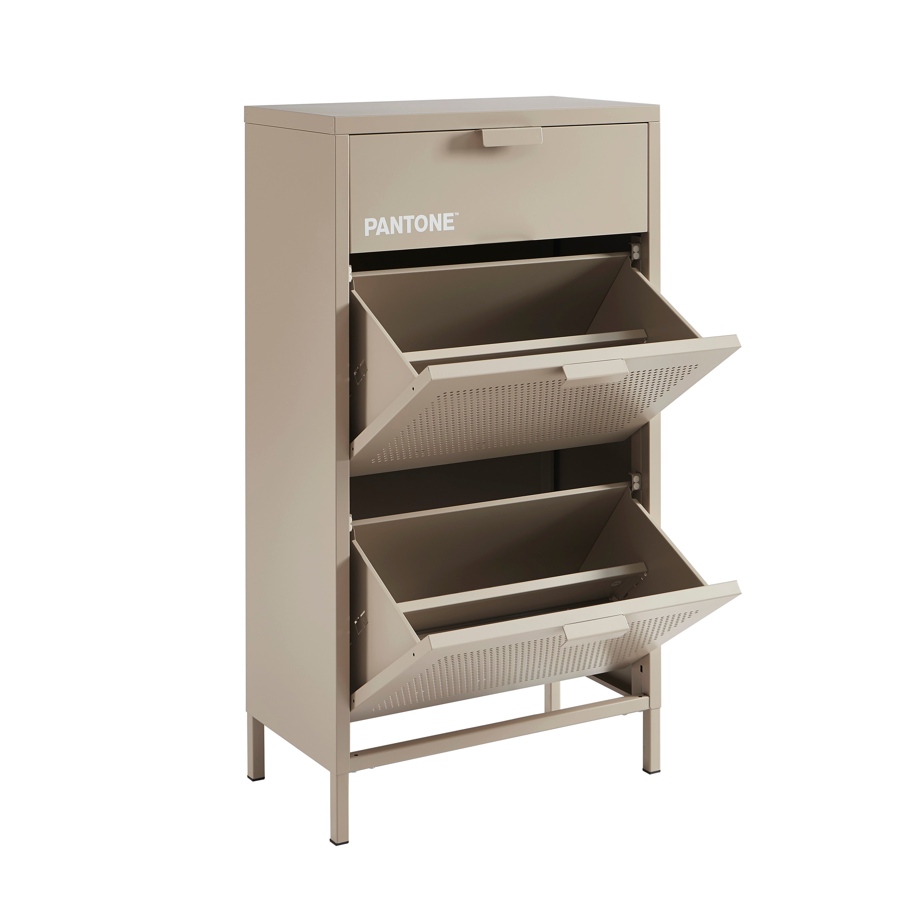 PANTONE® Metal Shoe Cabinet – Taupe