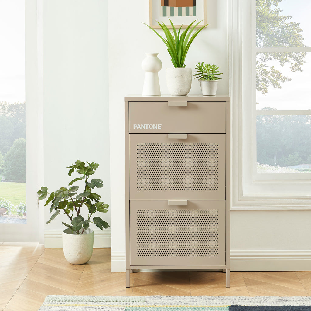 PANTONE® Metal Shoe Cabinet – Taupe