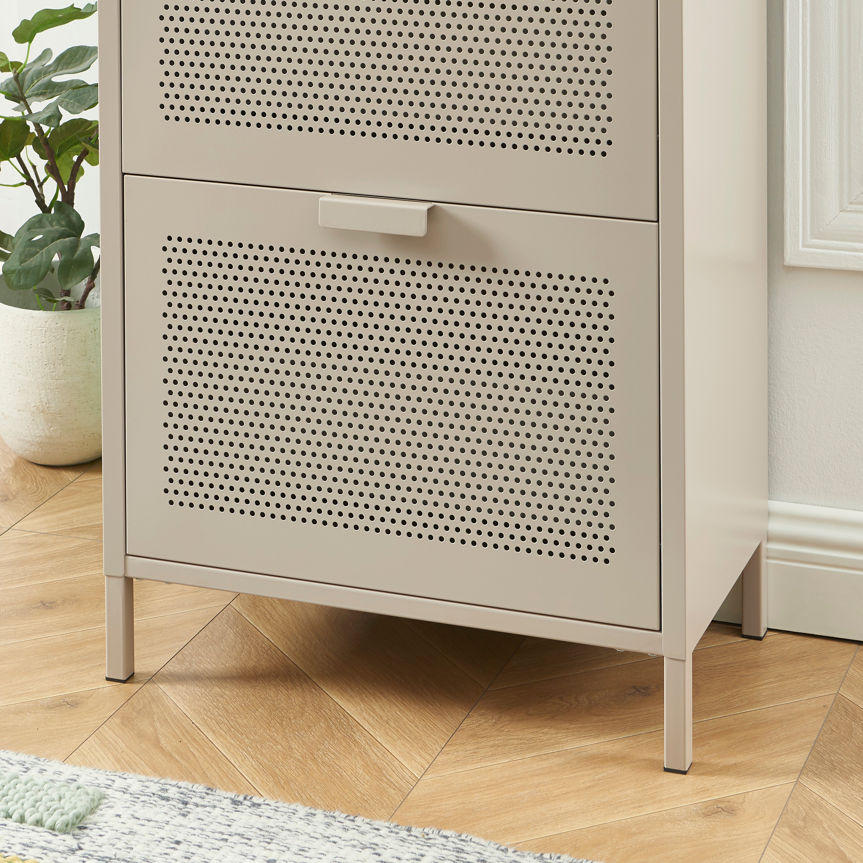 PANTONE® Metal Shoe Cabinet – Taupe
