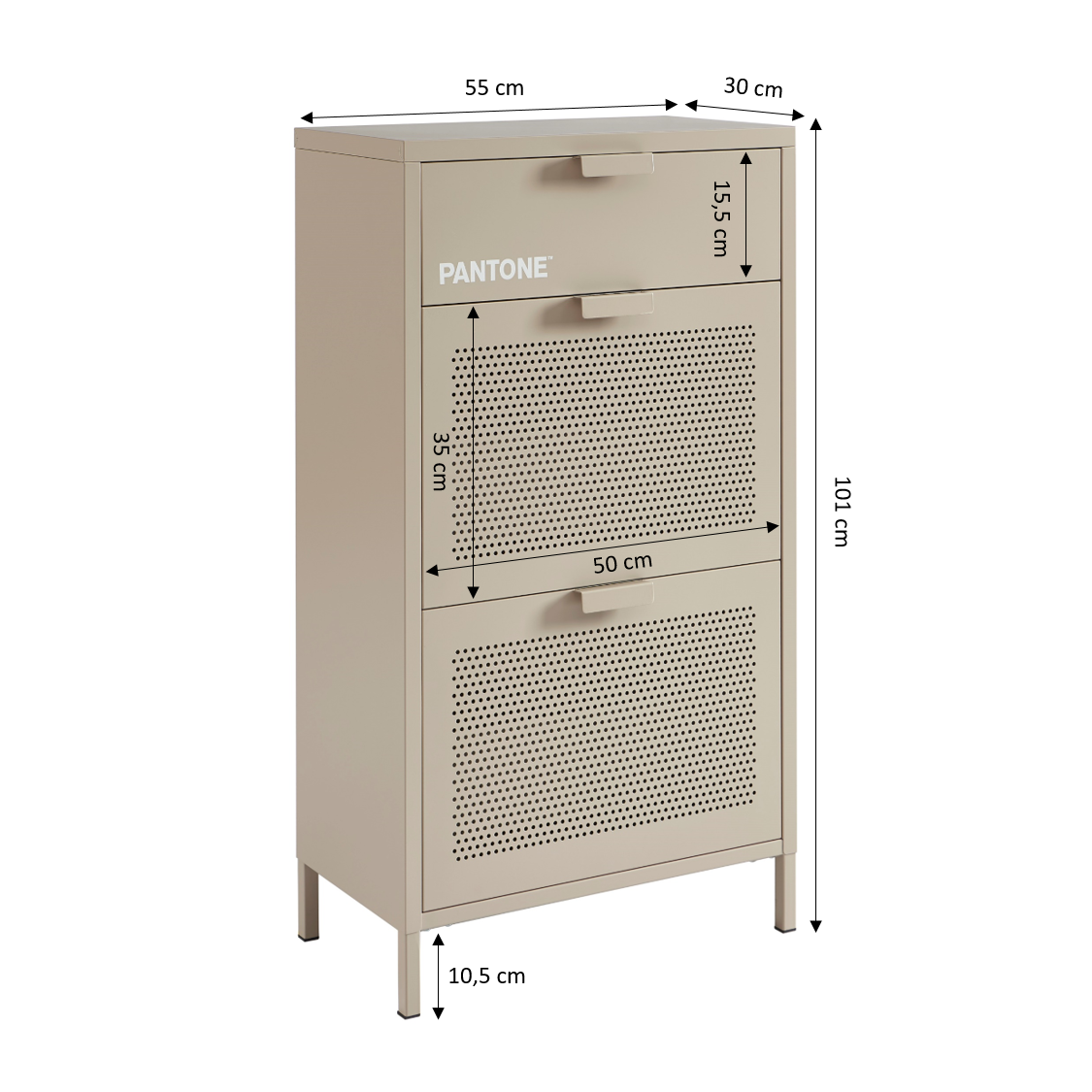 PANTONE® Metal Shoe Cabinet – Taupe