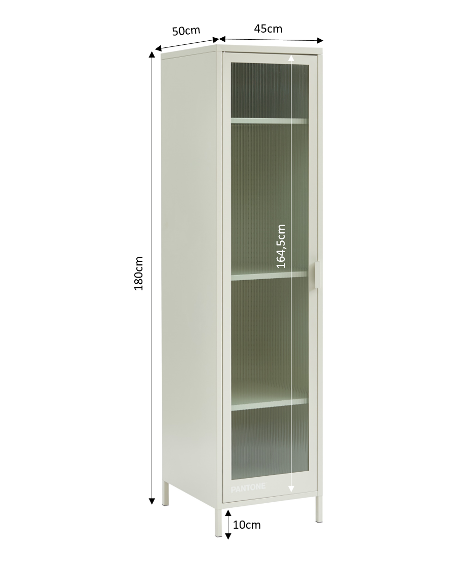 PANTONE® Metal Locker with Fluted Glass Door – Sand