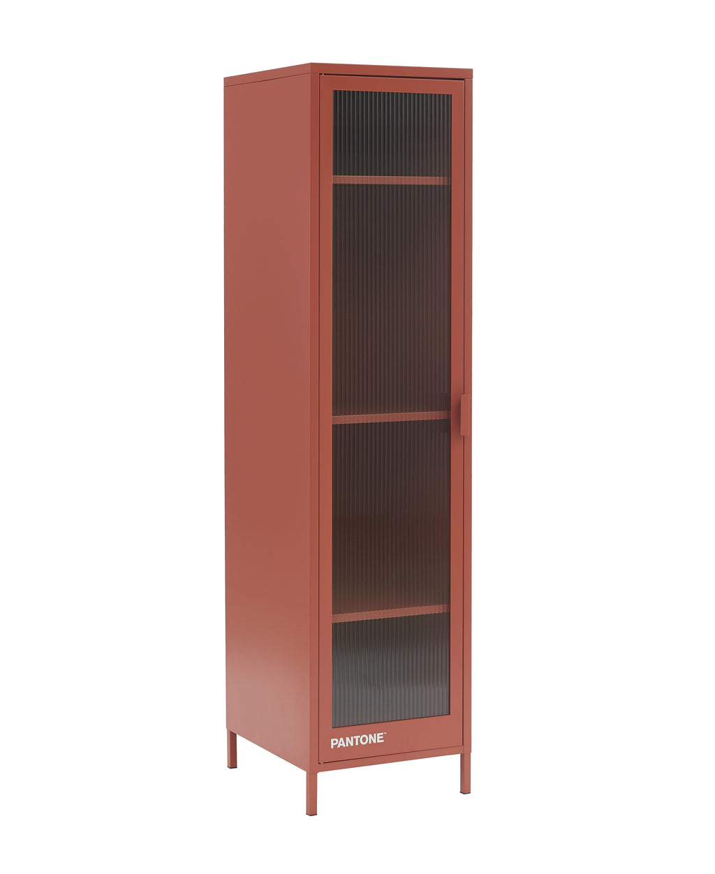 PANTONE® Metal Locker with Fluted Glass Door – Terracotta