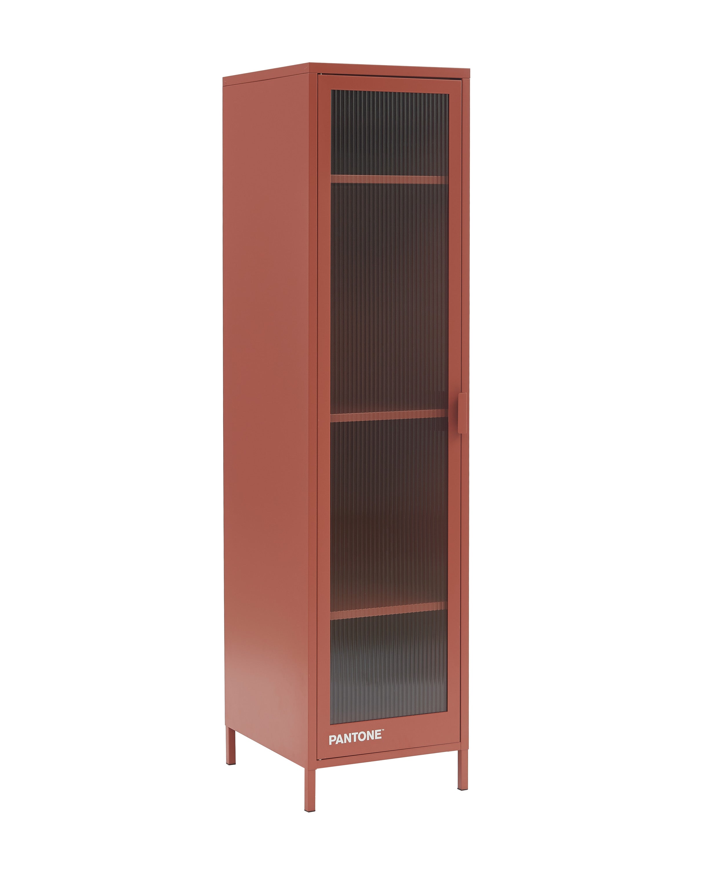 PANTONE® Metal Locker with Fluted Glass Door – Terracotta