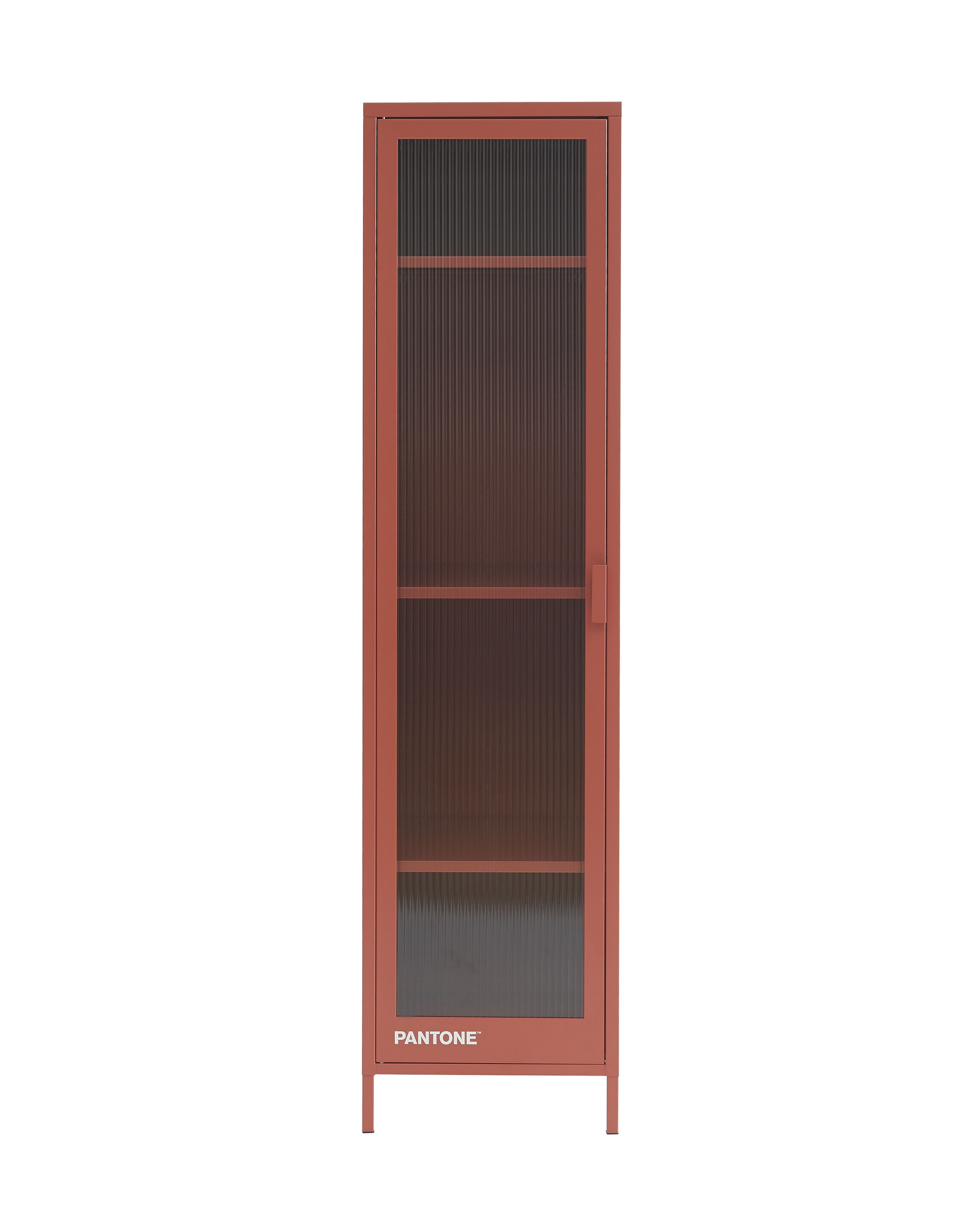 PANTONE® Metal Locker with Fluted Glass Door – Terracotta