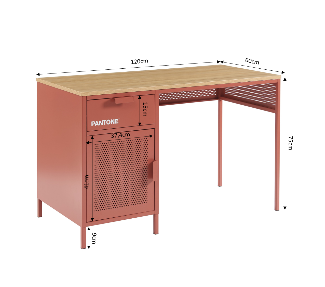 PANTONE® Metal Desk – Terracotta
