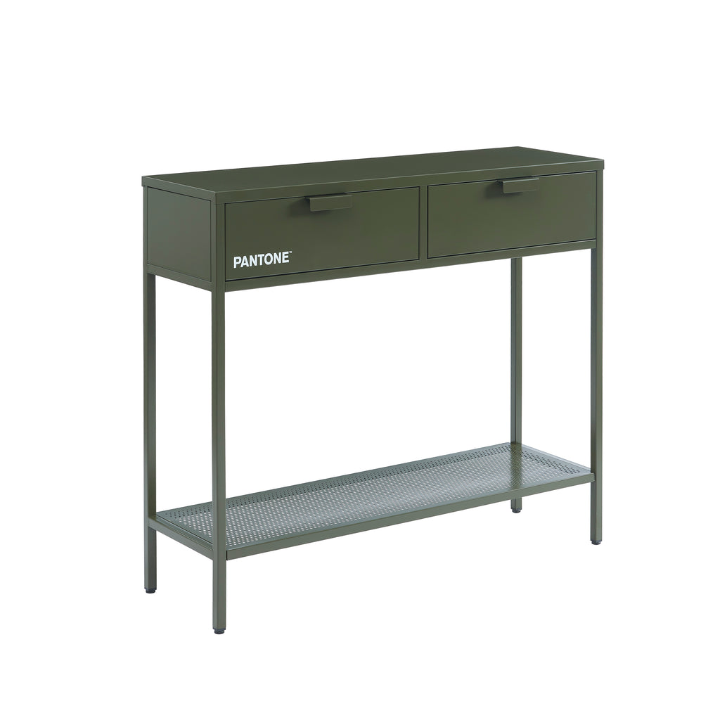 PANTONE® Metal Console Table – Olive green