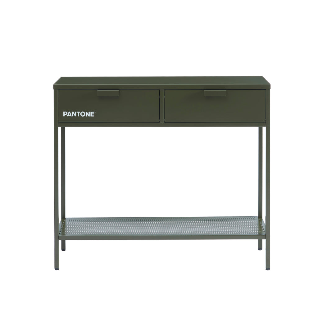 PANTONE® Metal Console Table – Olive green